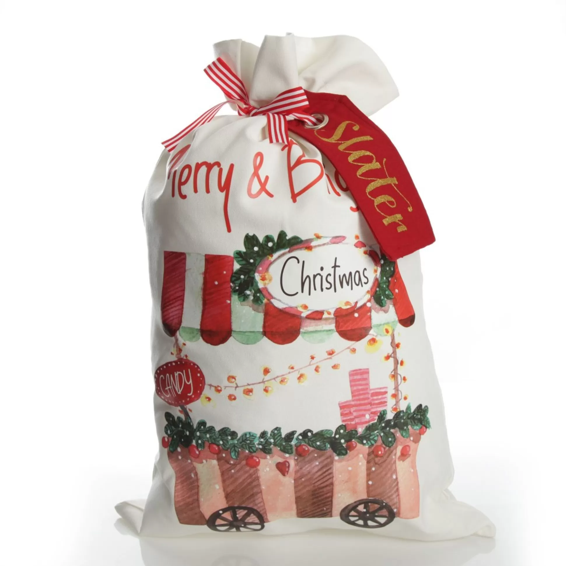 Personalised Christmas Candy Shop Santa Sack Personalised Santa Sacks |