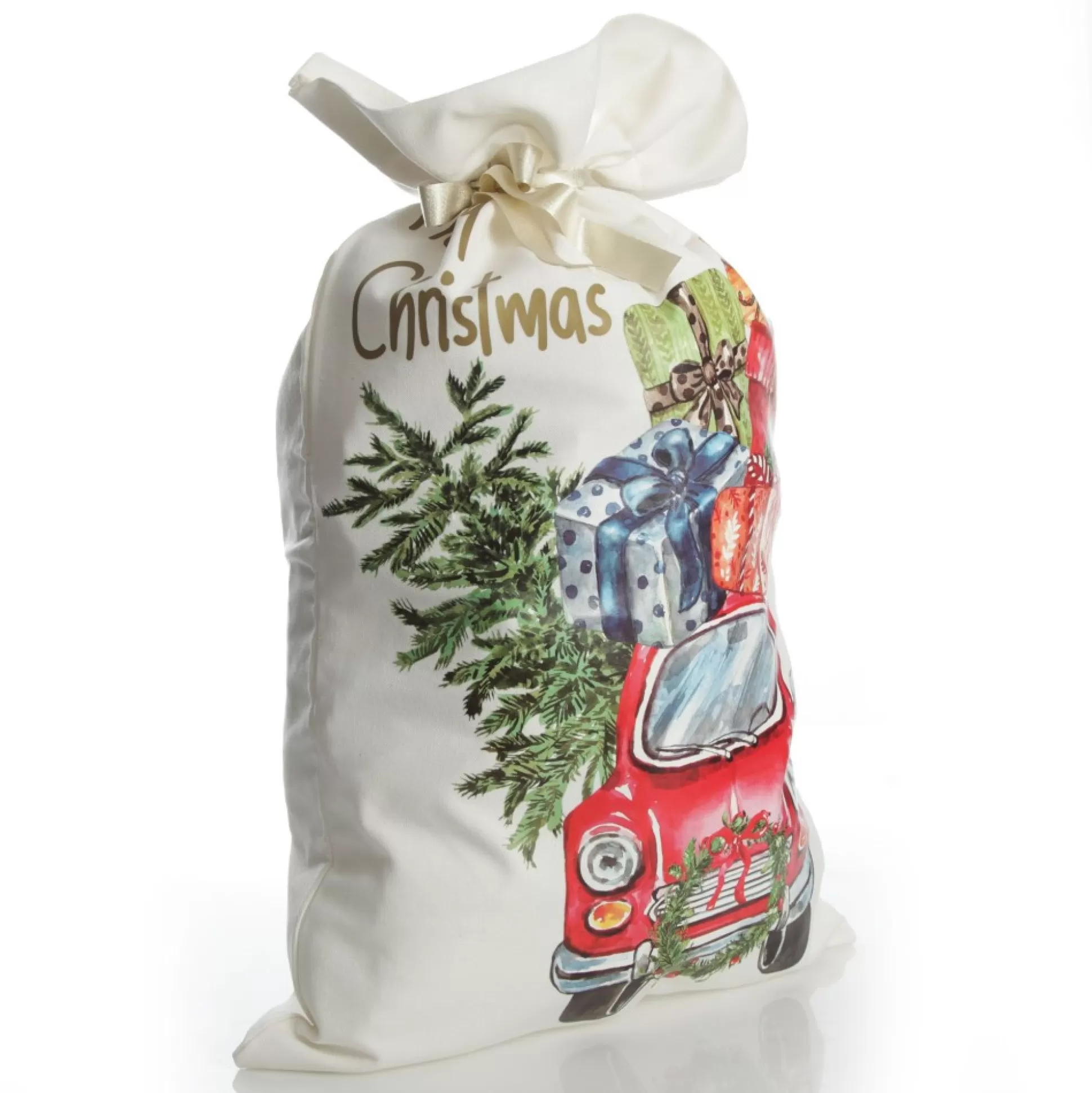 Personalised Christmas Vintage Car Santa Sack Personalised Santa Sacks |