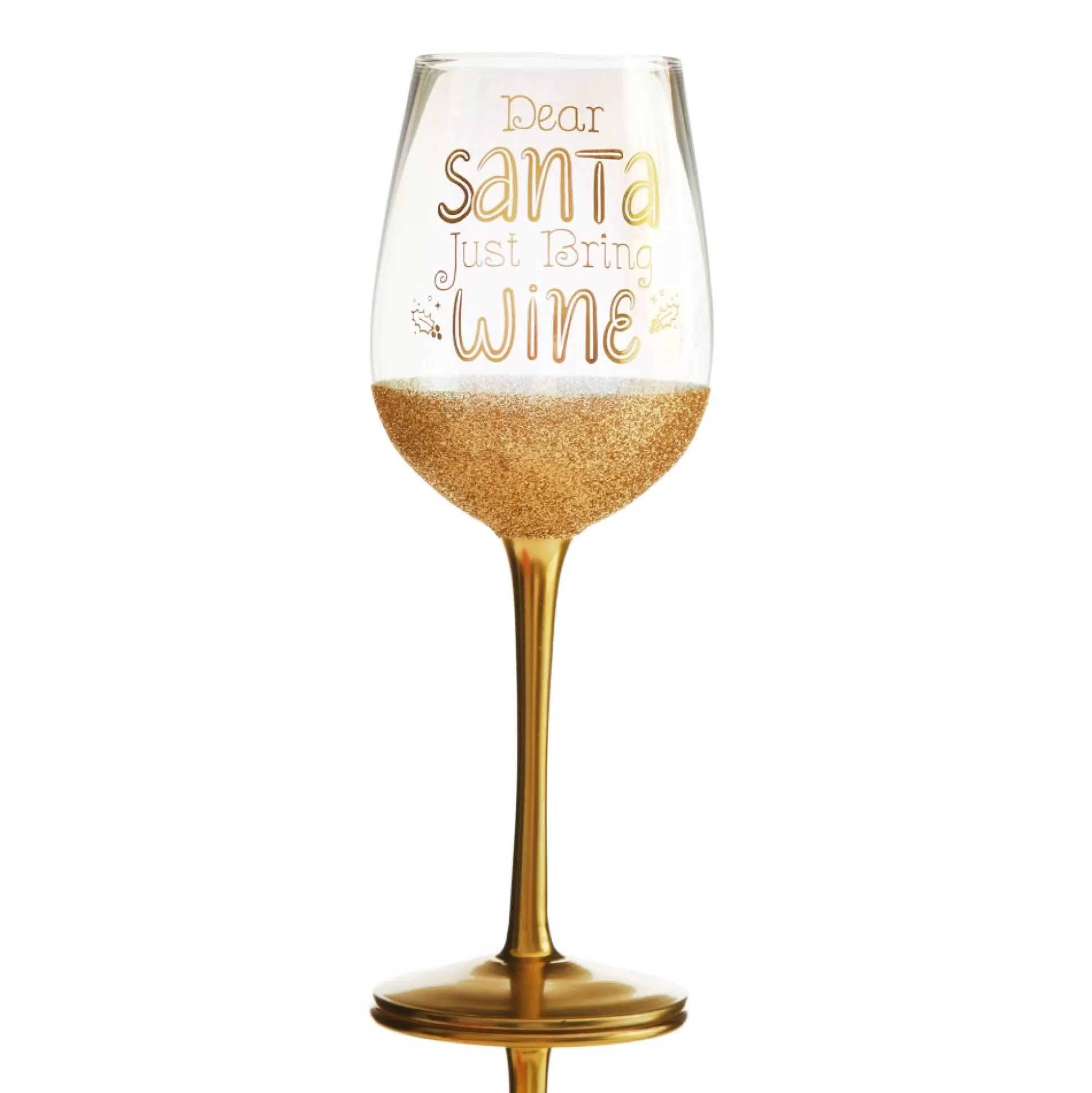 Personalised Dear Santa Just Bring Christmas Wine Glass Christmas Wine Glasses And Mugs |