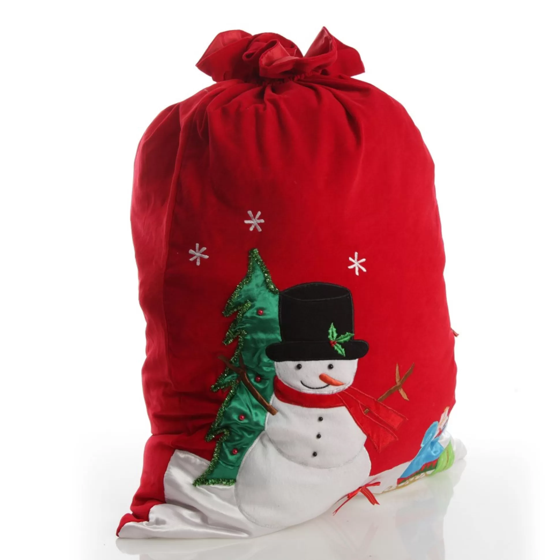 Personalised Deluxe Velvet Snowman Sack Personalised Santa Sacks |