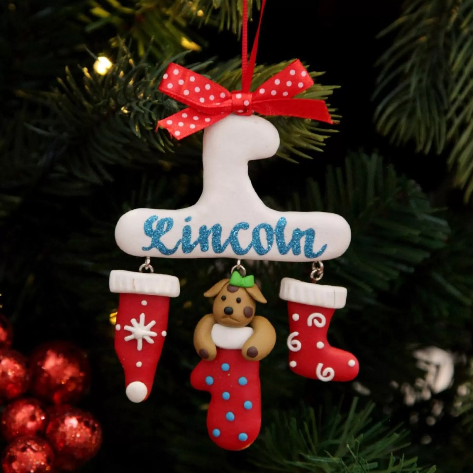 Personalised Dog Charm Christmas Decoration Personalised Decorations |