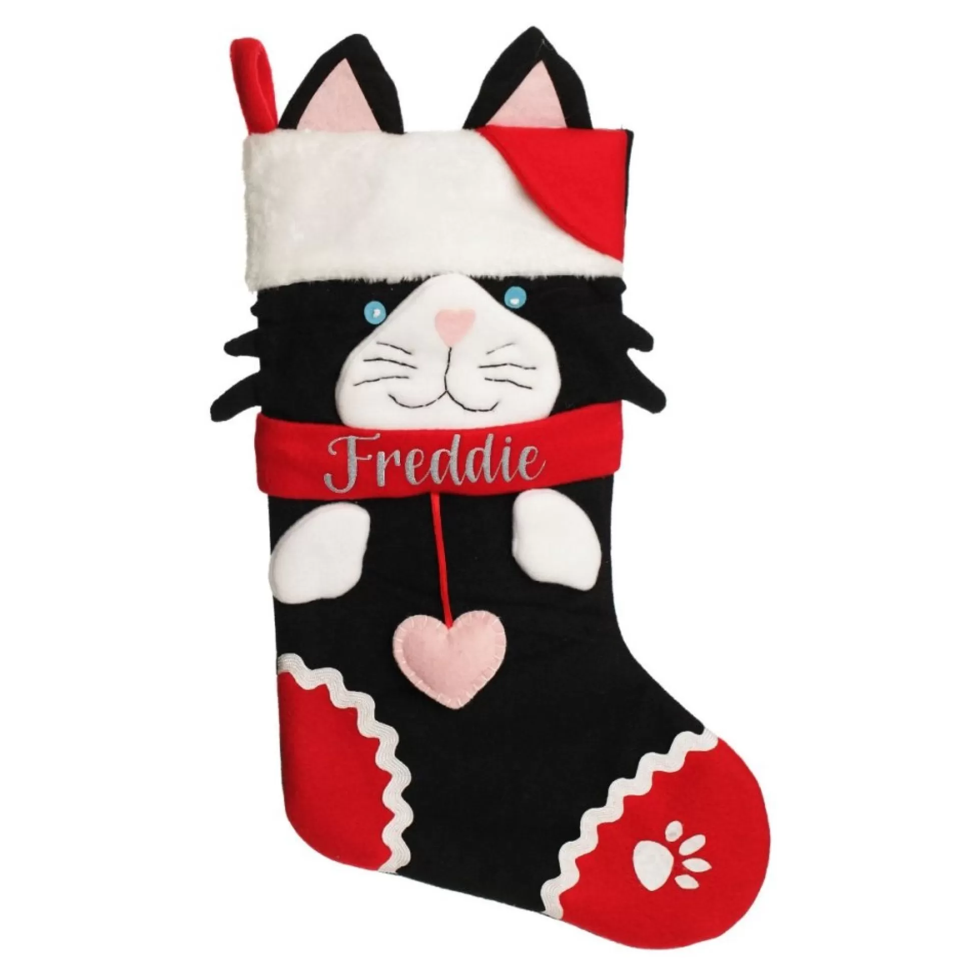 Personalised Fun Black Cat Christmas Stocking Personalised Stockings |