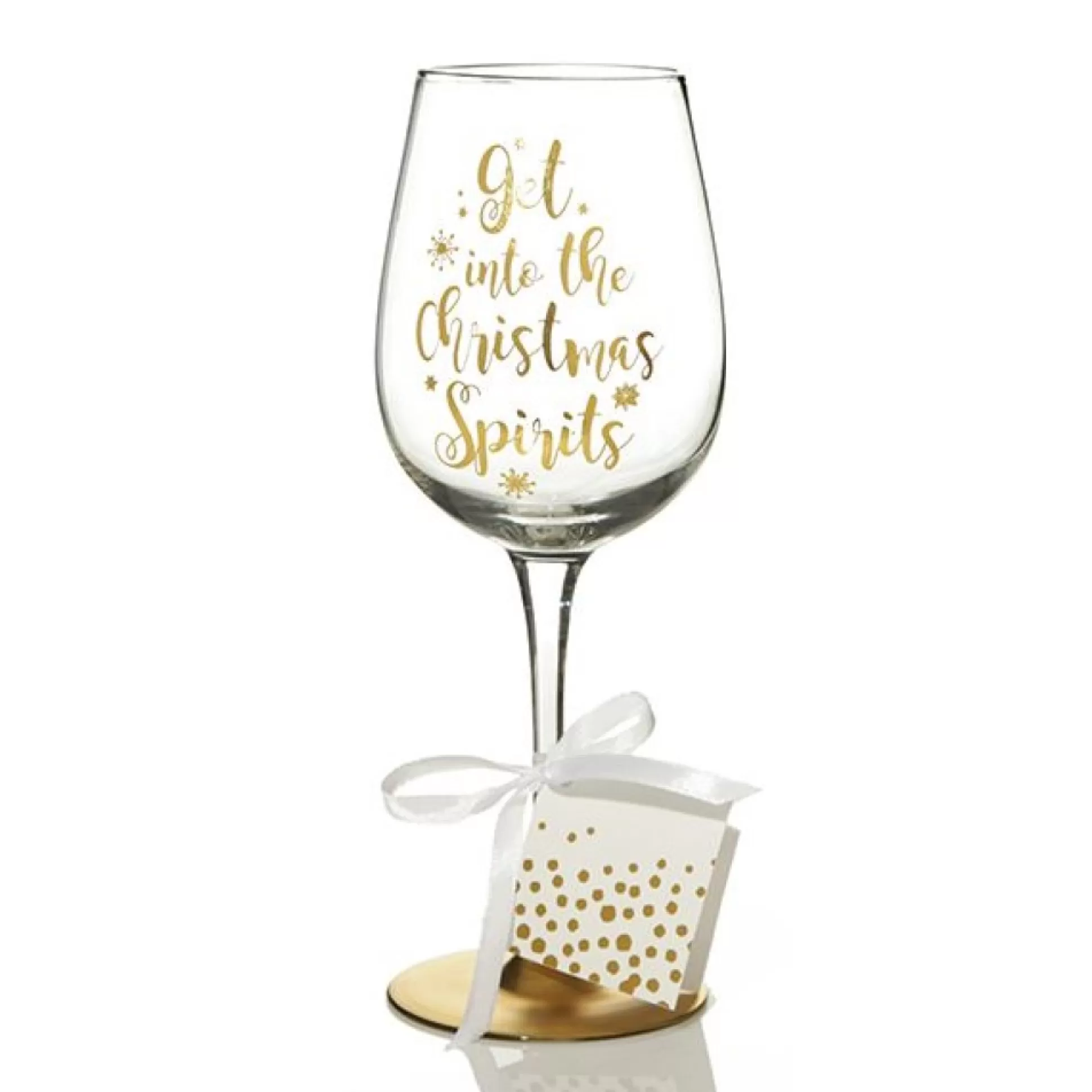 Personalised 'Get into the Christmas Spirits' Wine Glass Christmas Wine Glasses And Mugs |