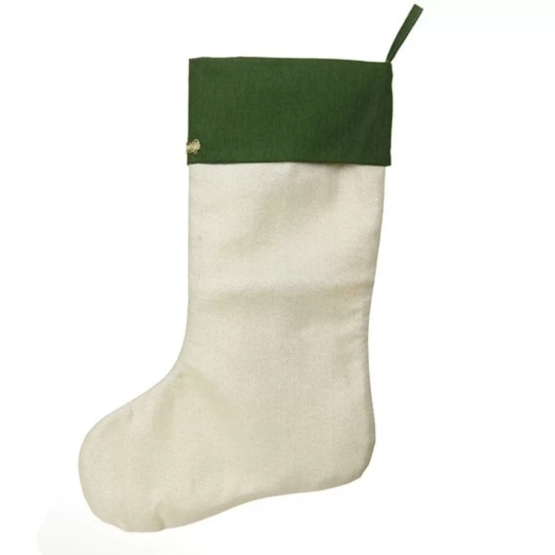 Personalised Green and Gold Mistletoe Christmas Stocking Personalised Stockings |