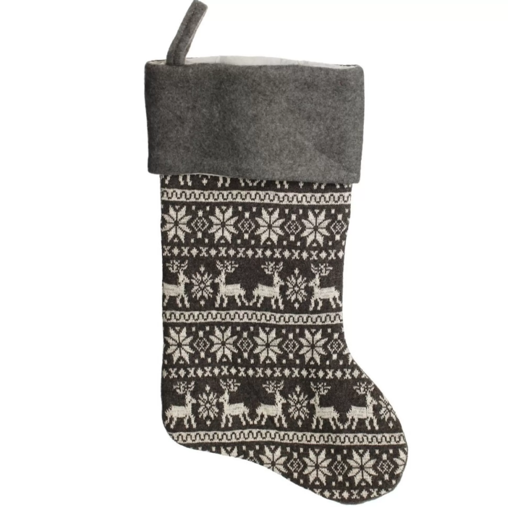 Personalised Grey Knitted Christmas Stocking Personalised Stockings |