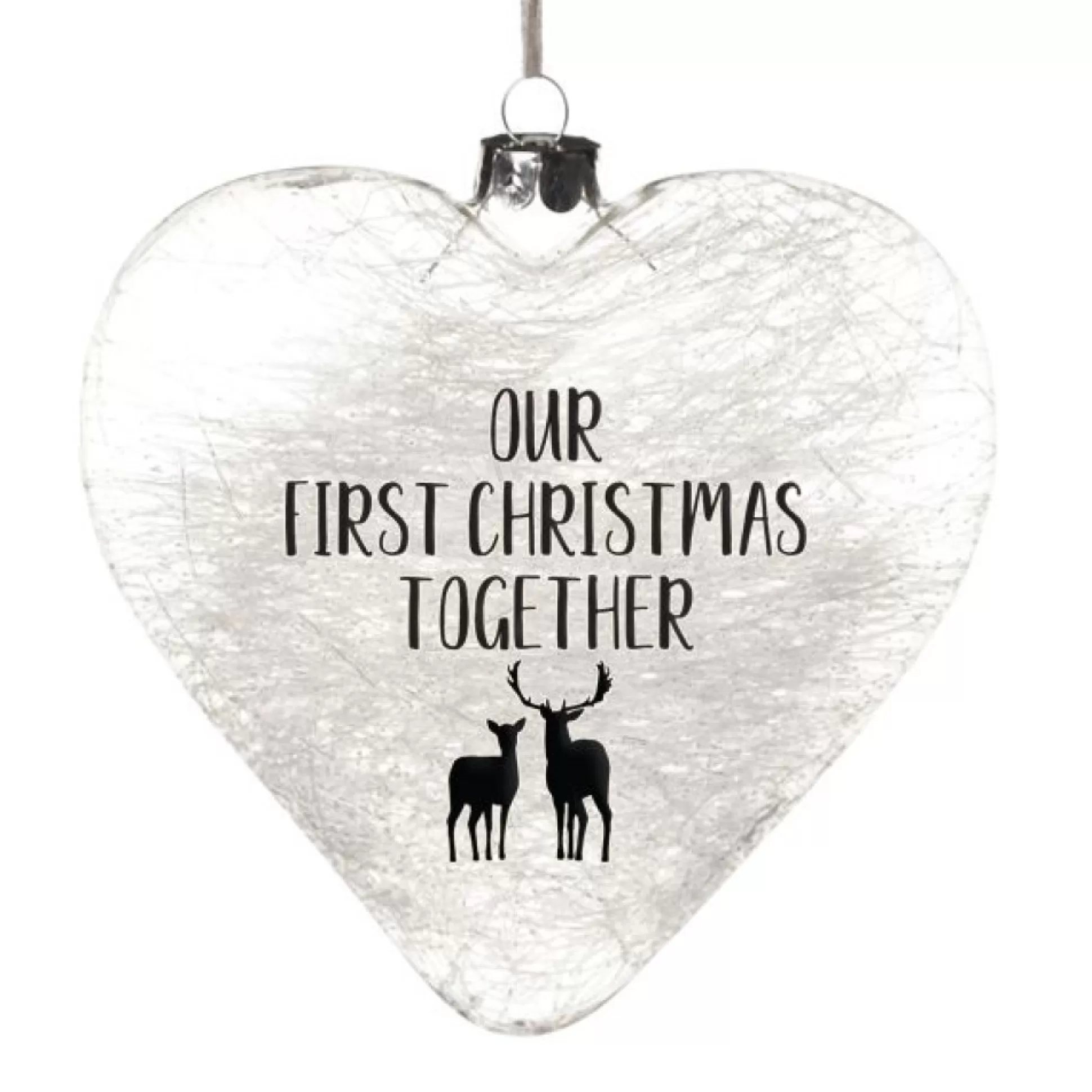 Personalised Icicle Glass Heart - Our First Christmas Together Glass Hearts And Discs |