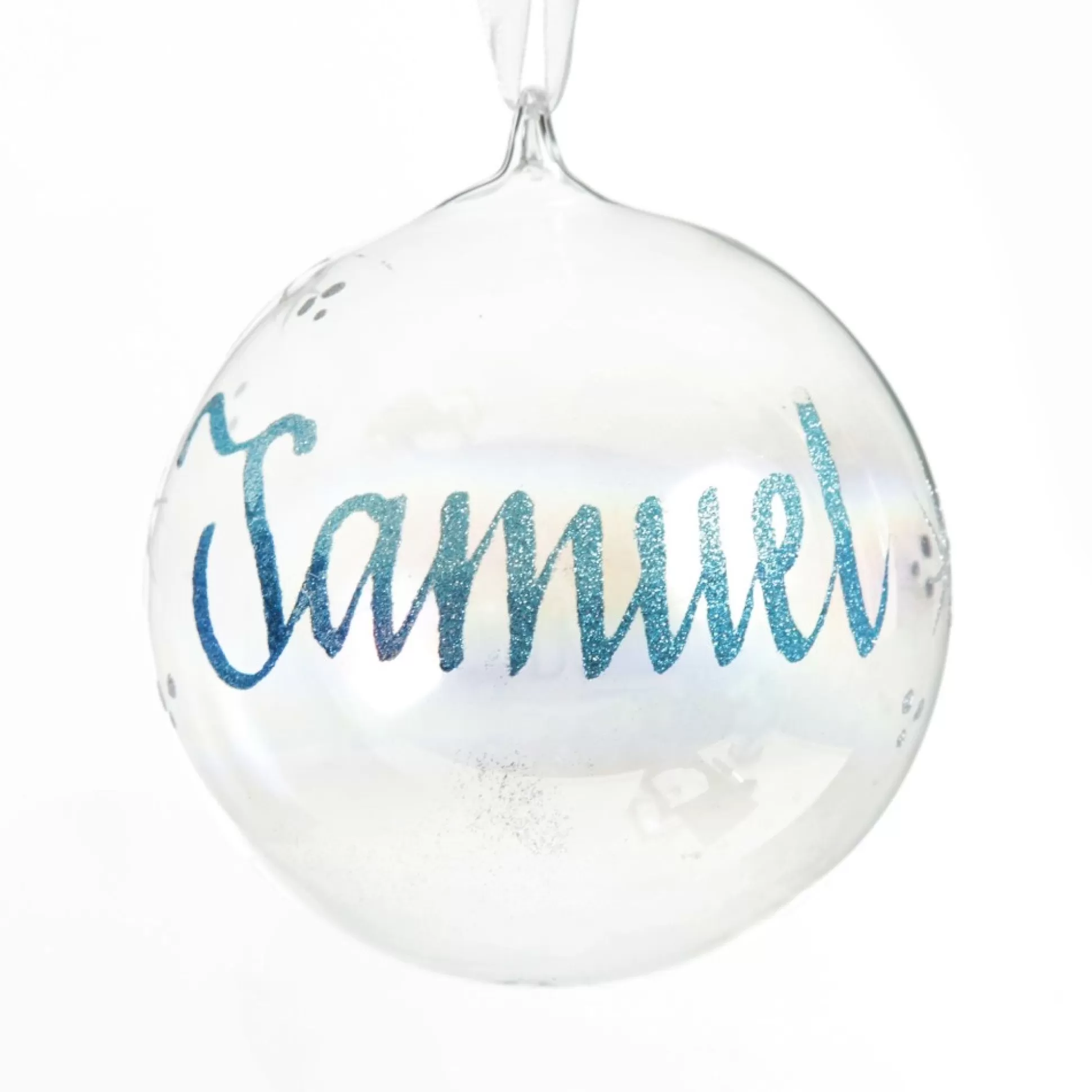 Personalised Iridescent Glass Christmas Bauble Personalised Baubles |