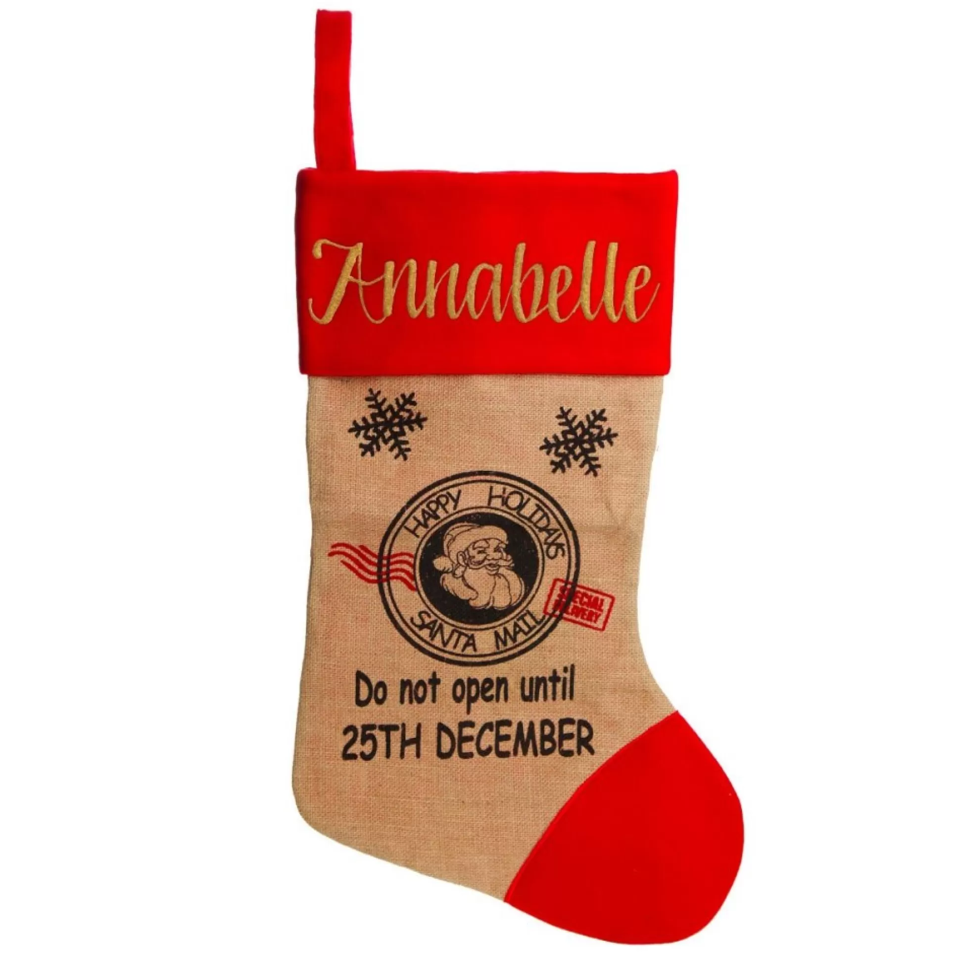 Personalised Jumbo Burlap Stocking Personalised Stockings |