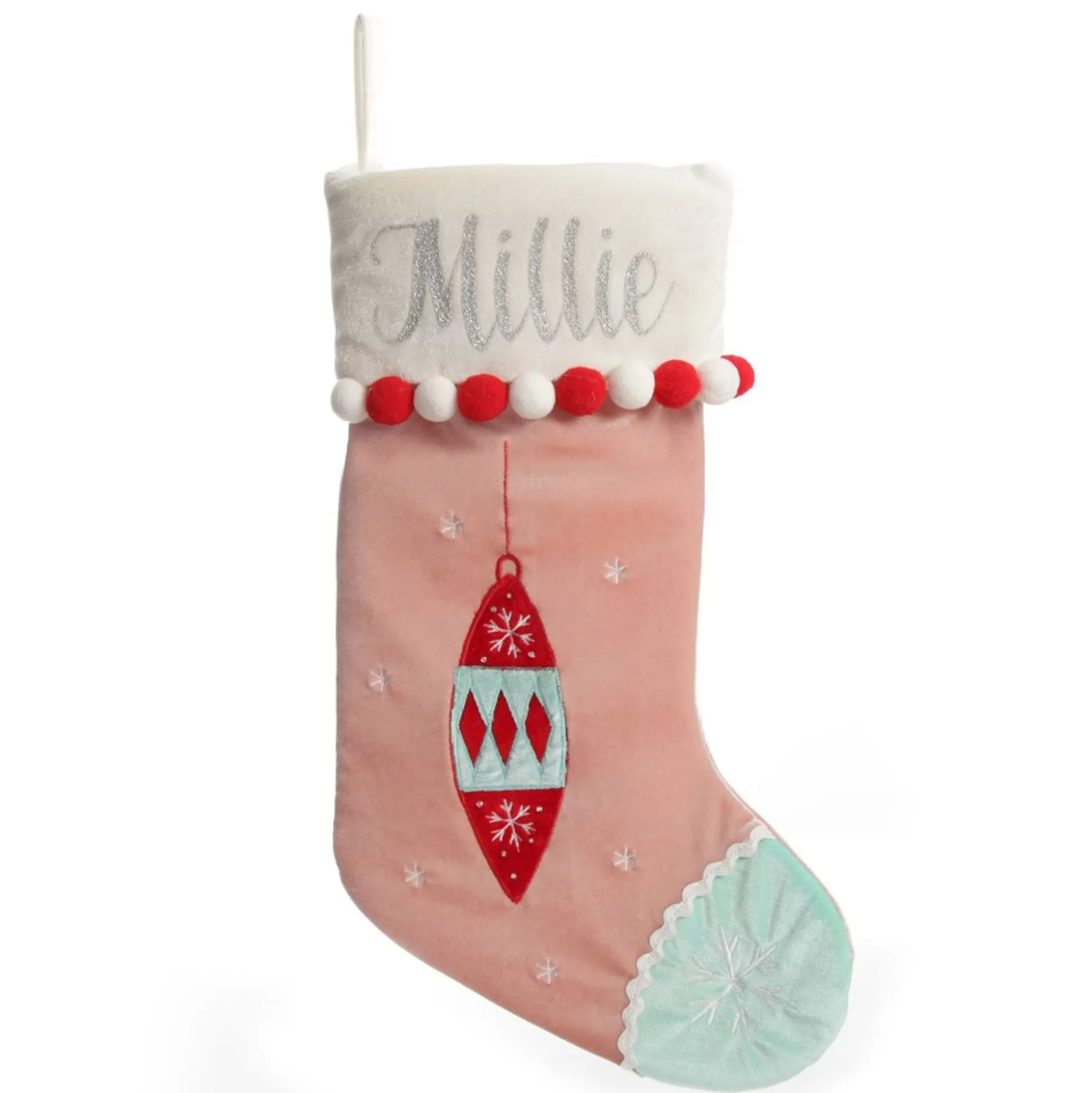 Personalised Peppermint Finial Christmas Stocking Personalised Stockings |