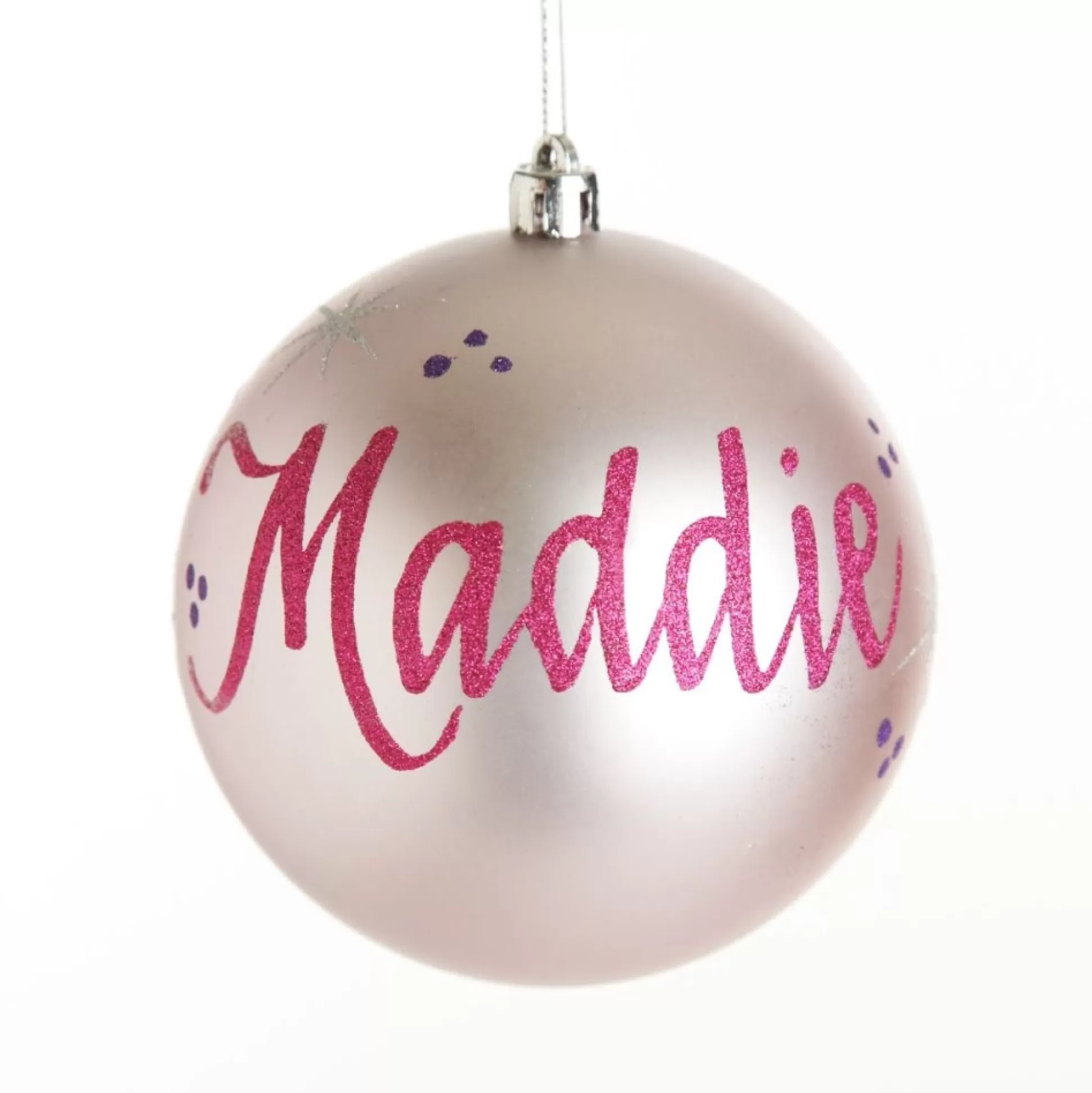 Personalised Pink Shatterproof Christmas Bauble Personalised Baubles |