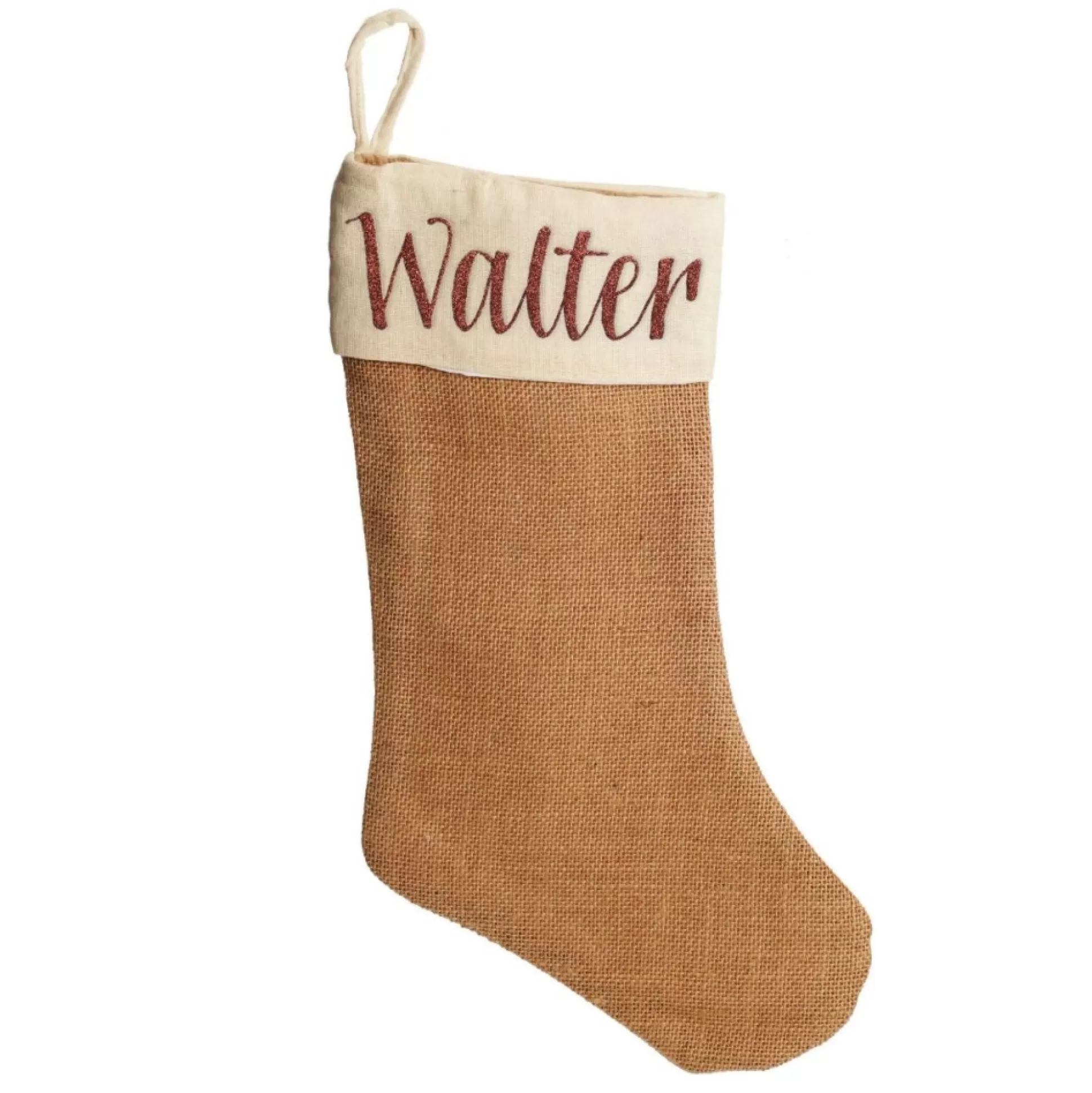 Personalised Plain Burlap Christmas Stocking Personalised Stockings |