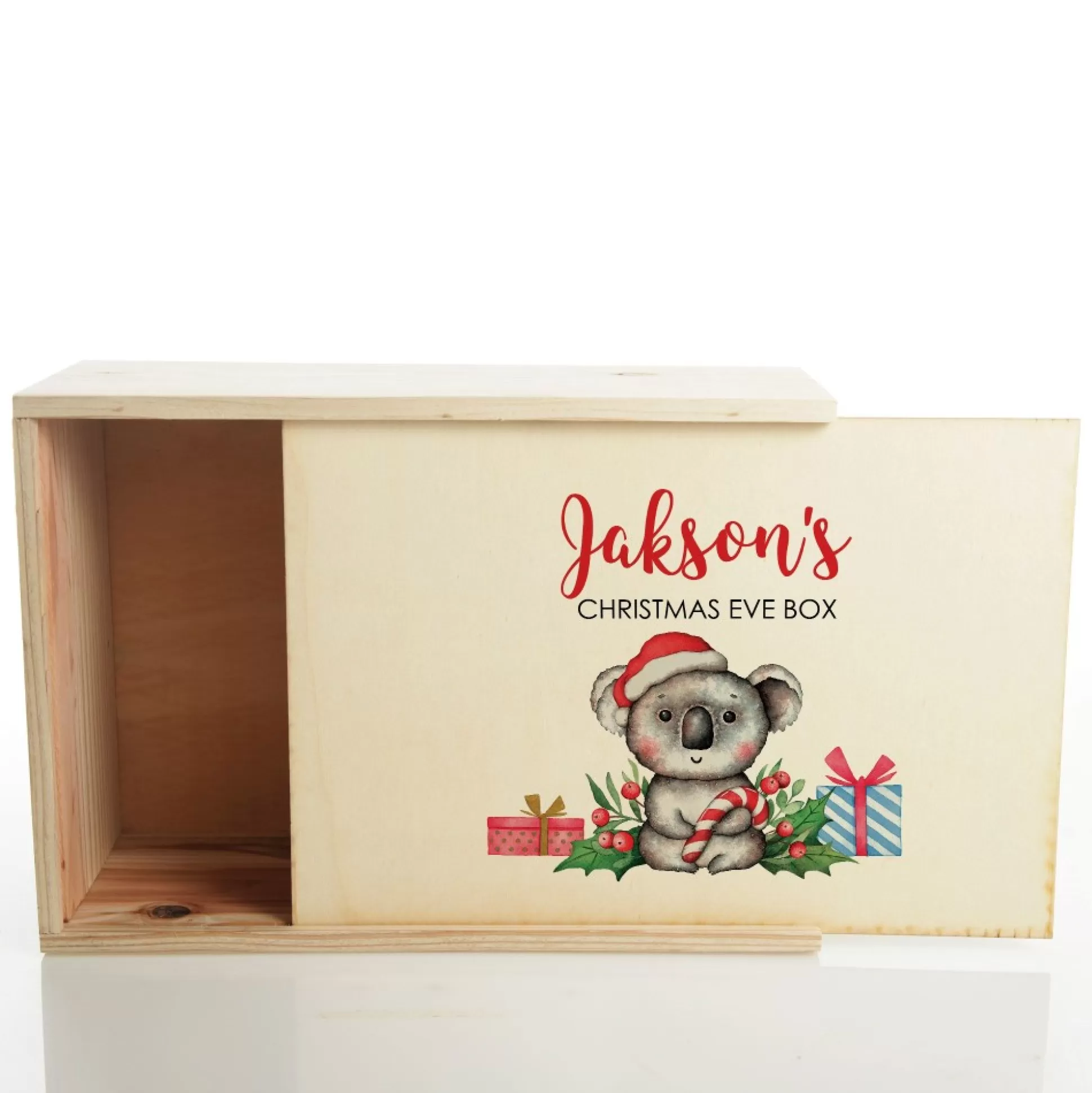 Personalised Printed Wooden Christmas Eve Box - Koala Babys First Christmas |