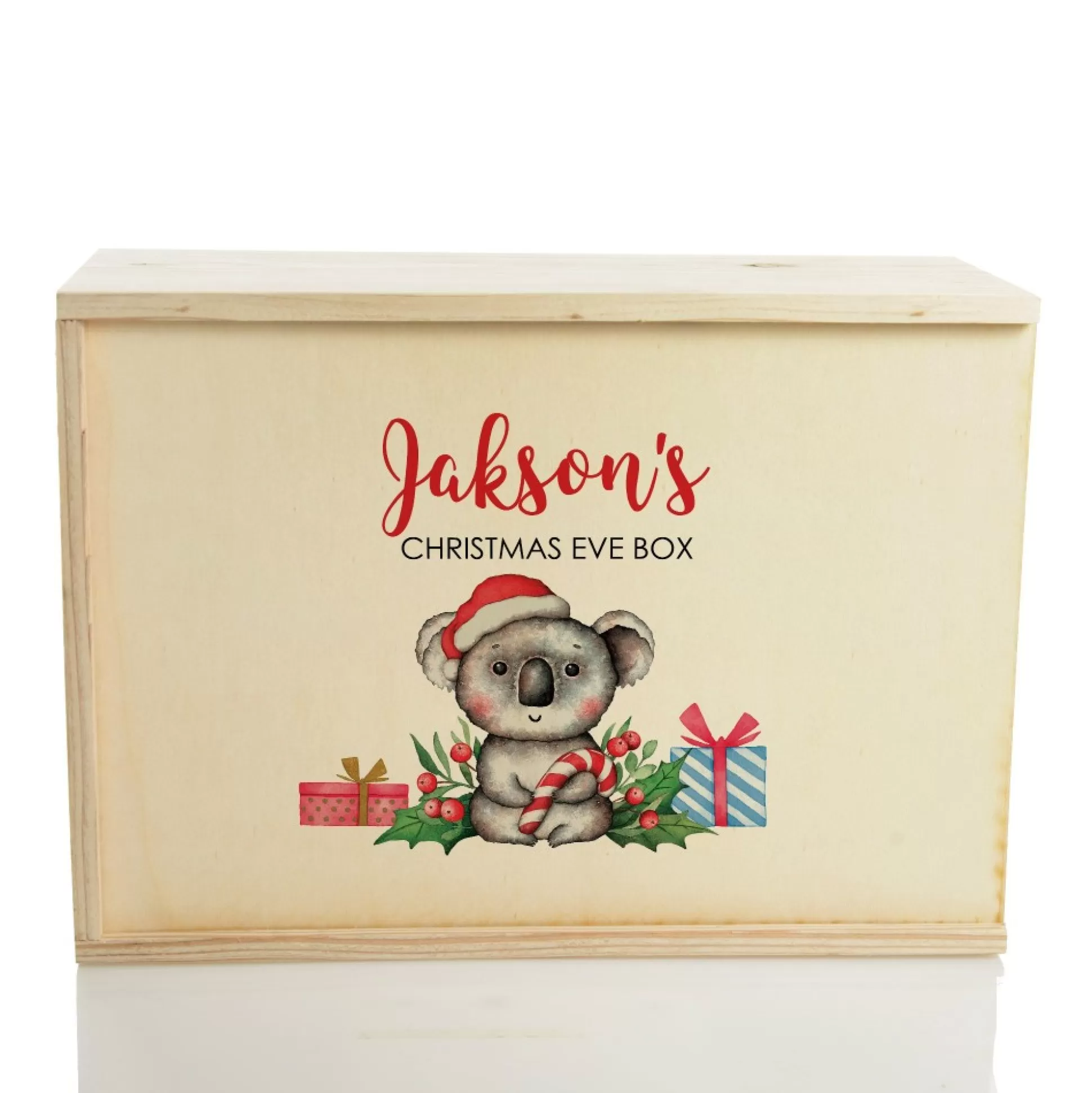 Personalised Printed Wooden Christmas Eve Box - Koala Babys First Christmas |