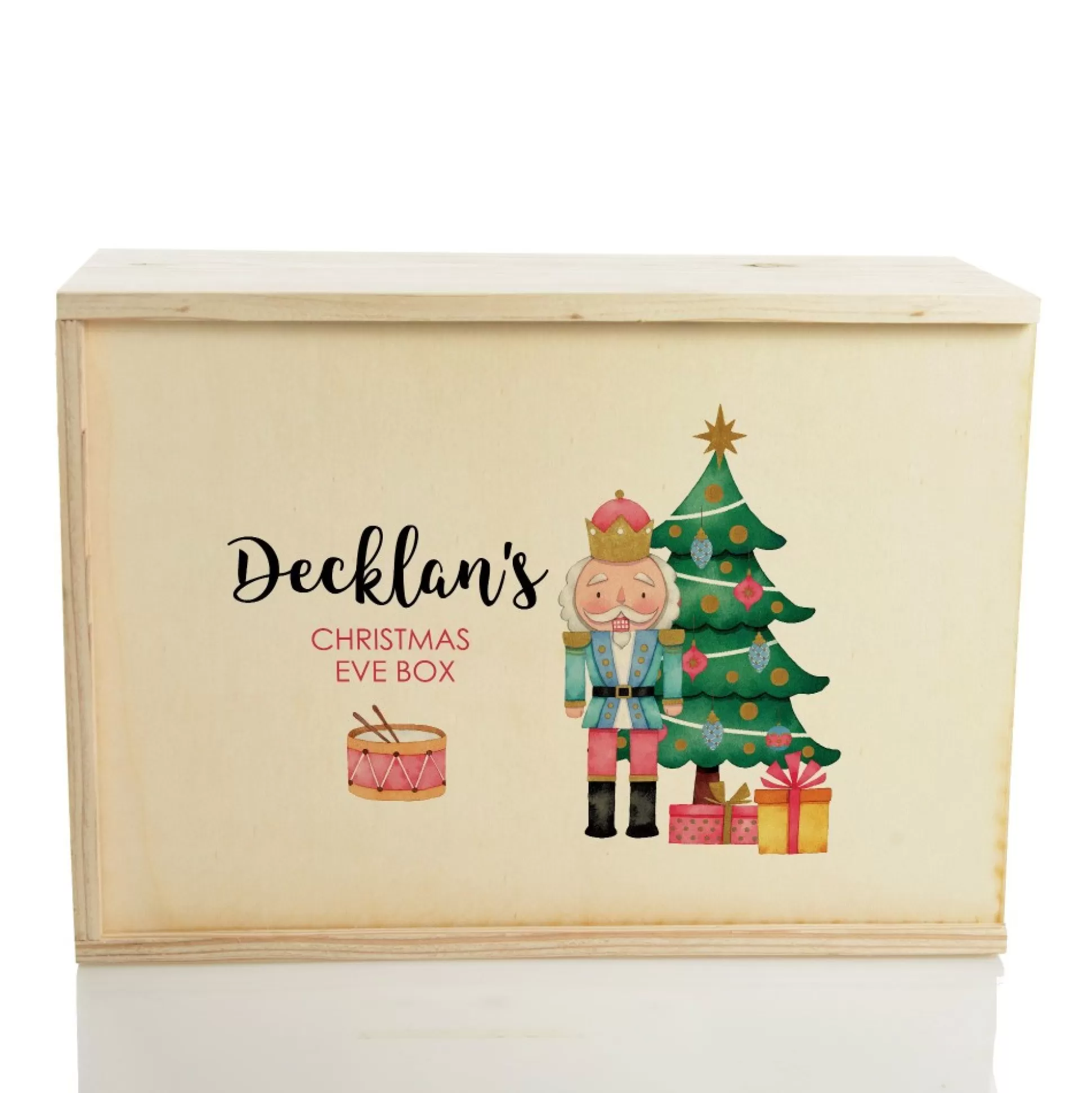 Personalised Printed Wooden Christmas Eve Box - Nutcracker Babys First Christmas |