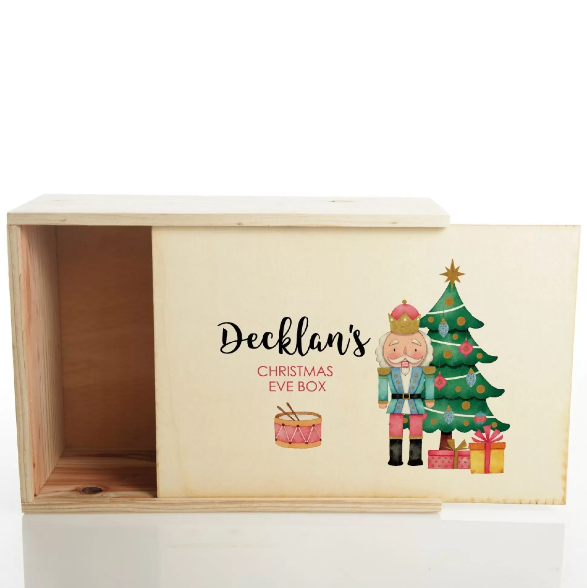 Personalised Printed Wooden Christmas Eve Box - Nutcracker Babys First Christmas |