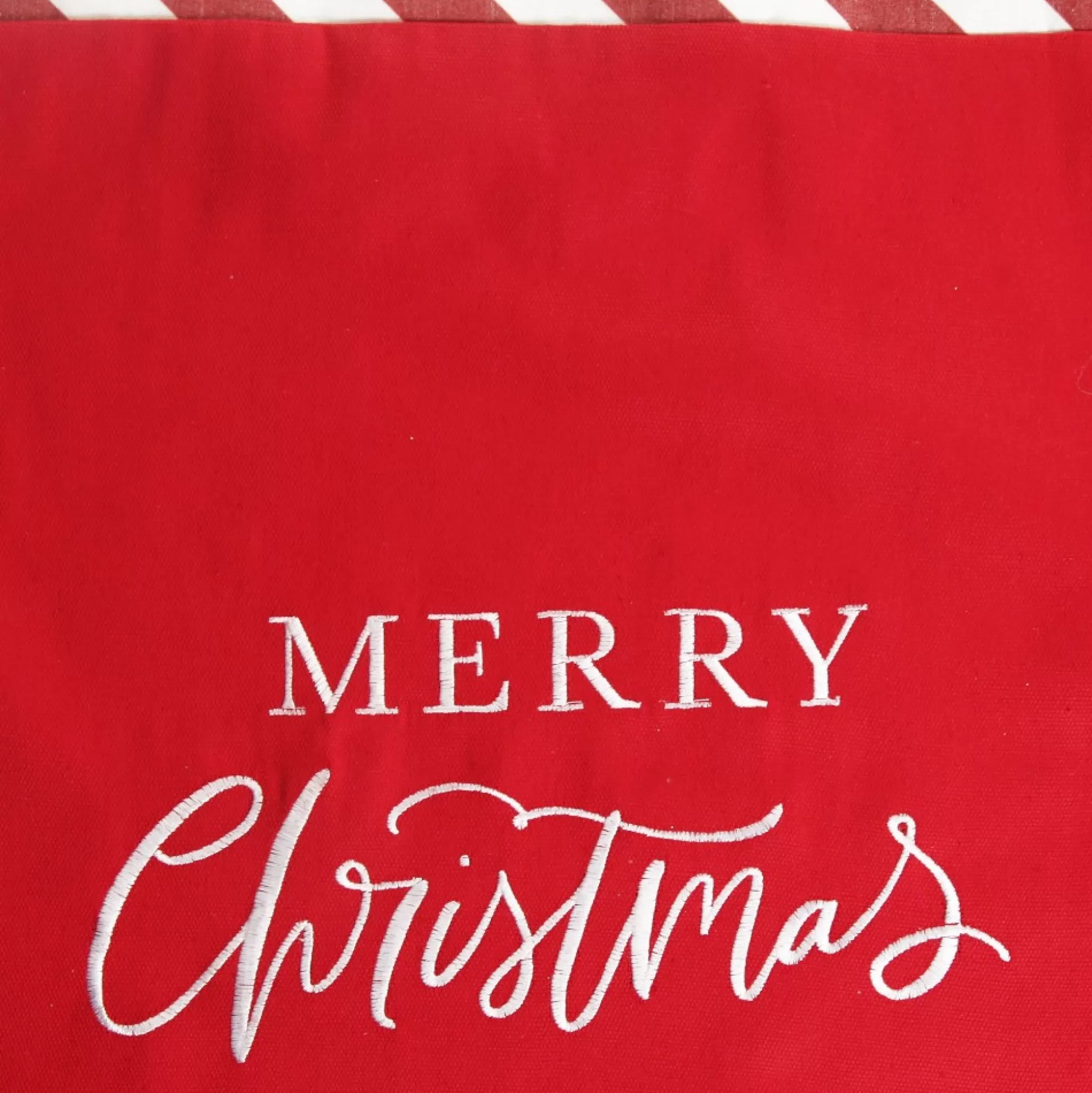 Personalised Red Merry Christmas Santa Sack with Candy Cane Stripe Trim Personalised Santa Sacks |