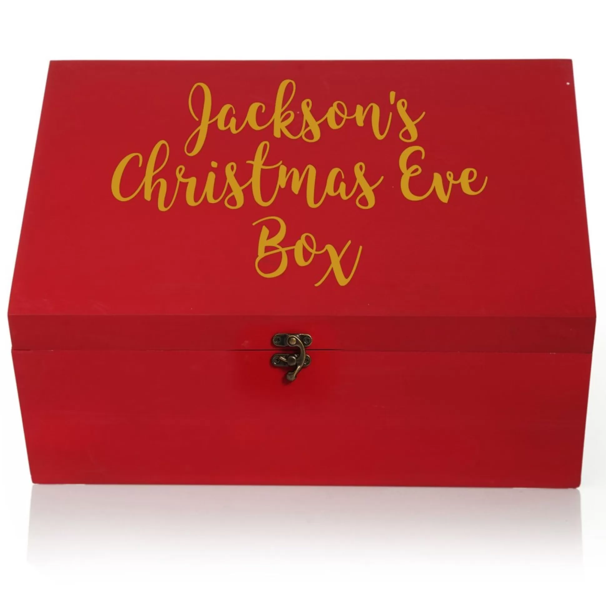 Personalised Red Wooden Christmas Eve Keepsake Box Gift Wrap, Boxes, Bags & Tags |