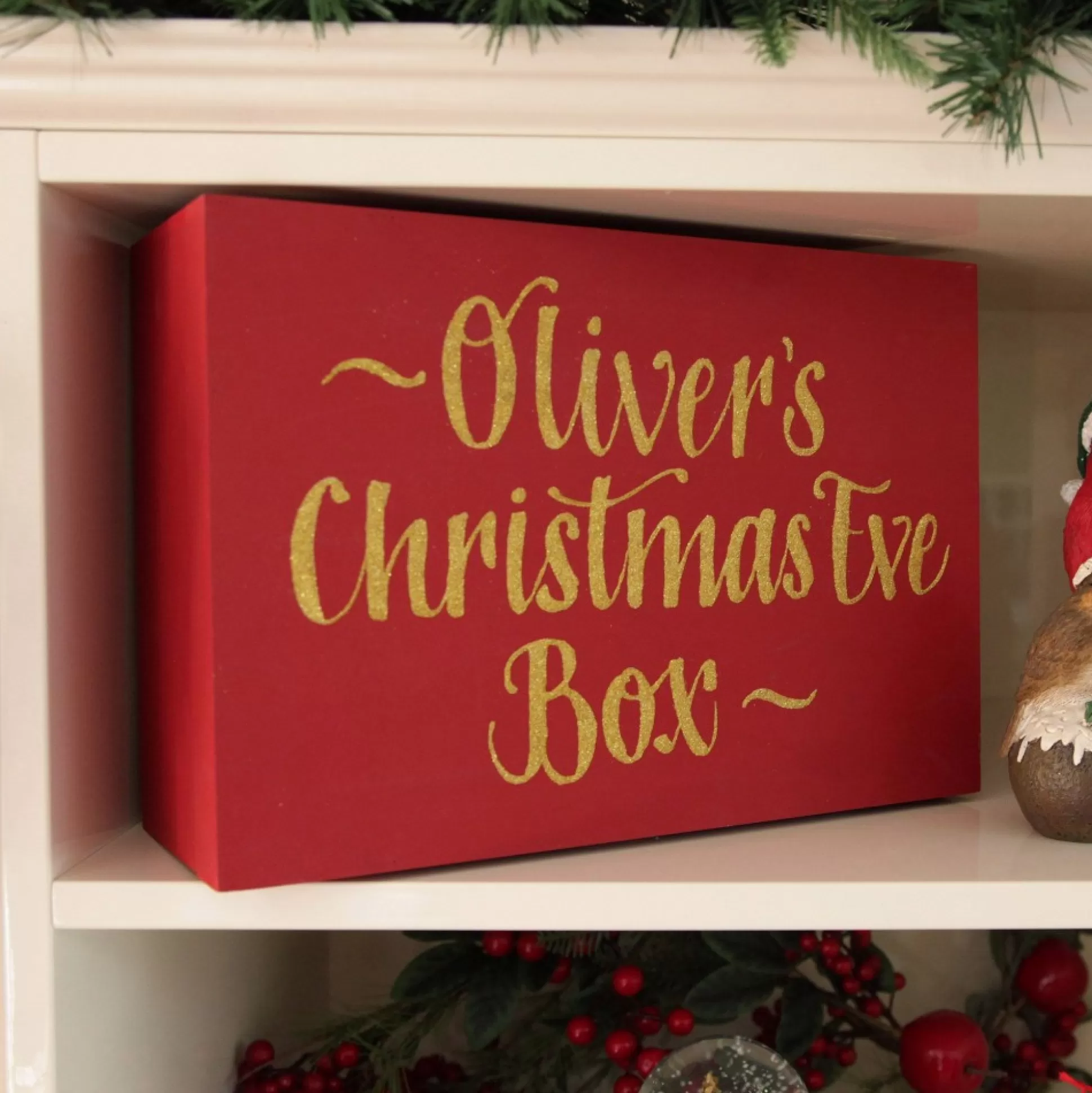 Personalised Red Wooden Christmas Eve Keepsake Box Gift Wrap, Boxes, Bags & Tags |