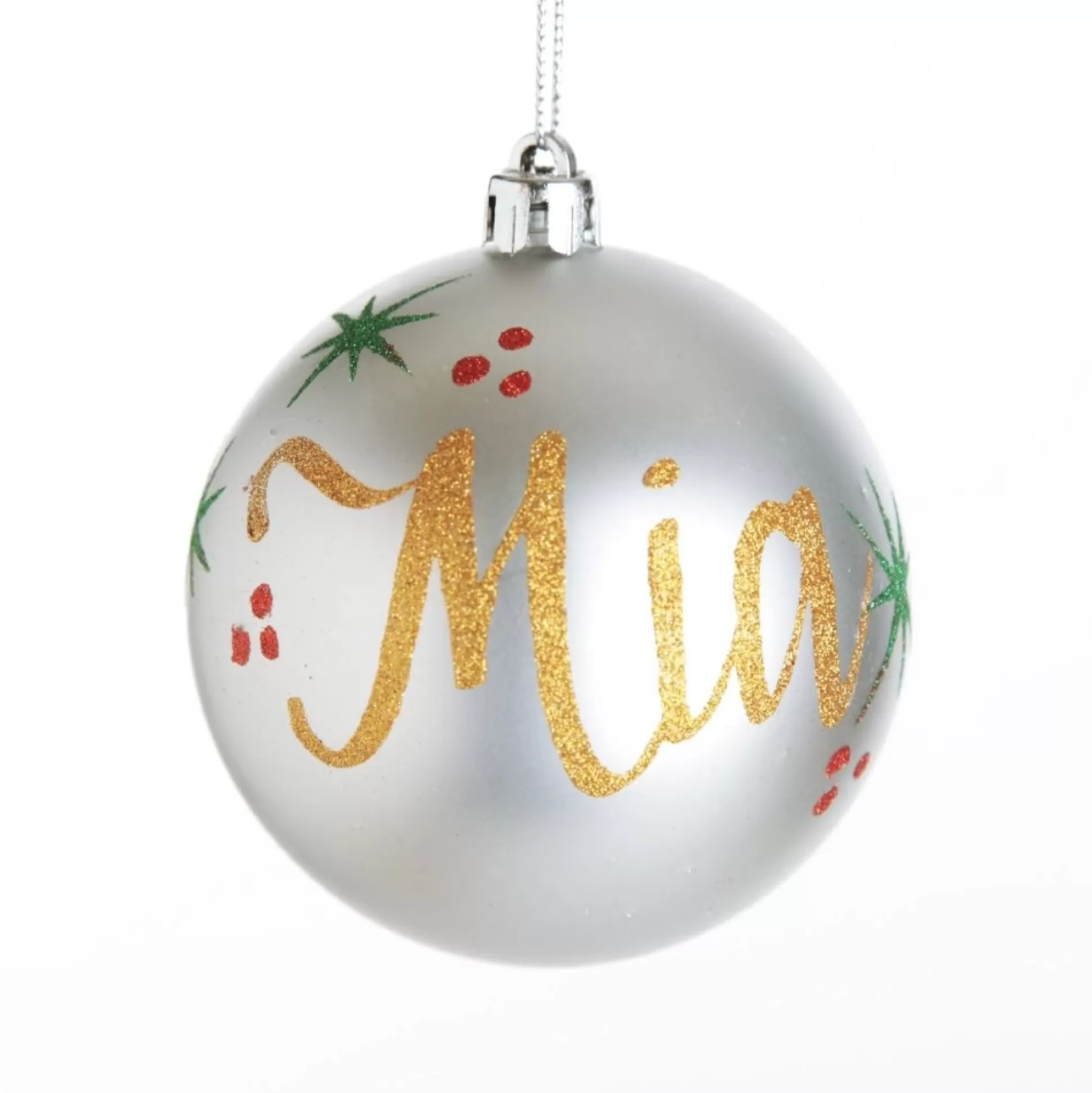 Personalised Silver Shatterproof Christmas Bauble Personalised Baubles |