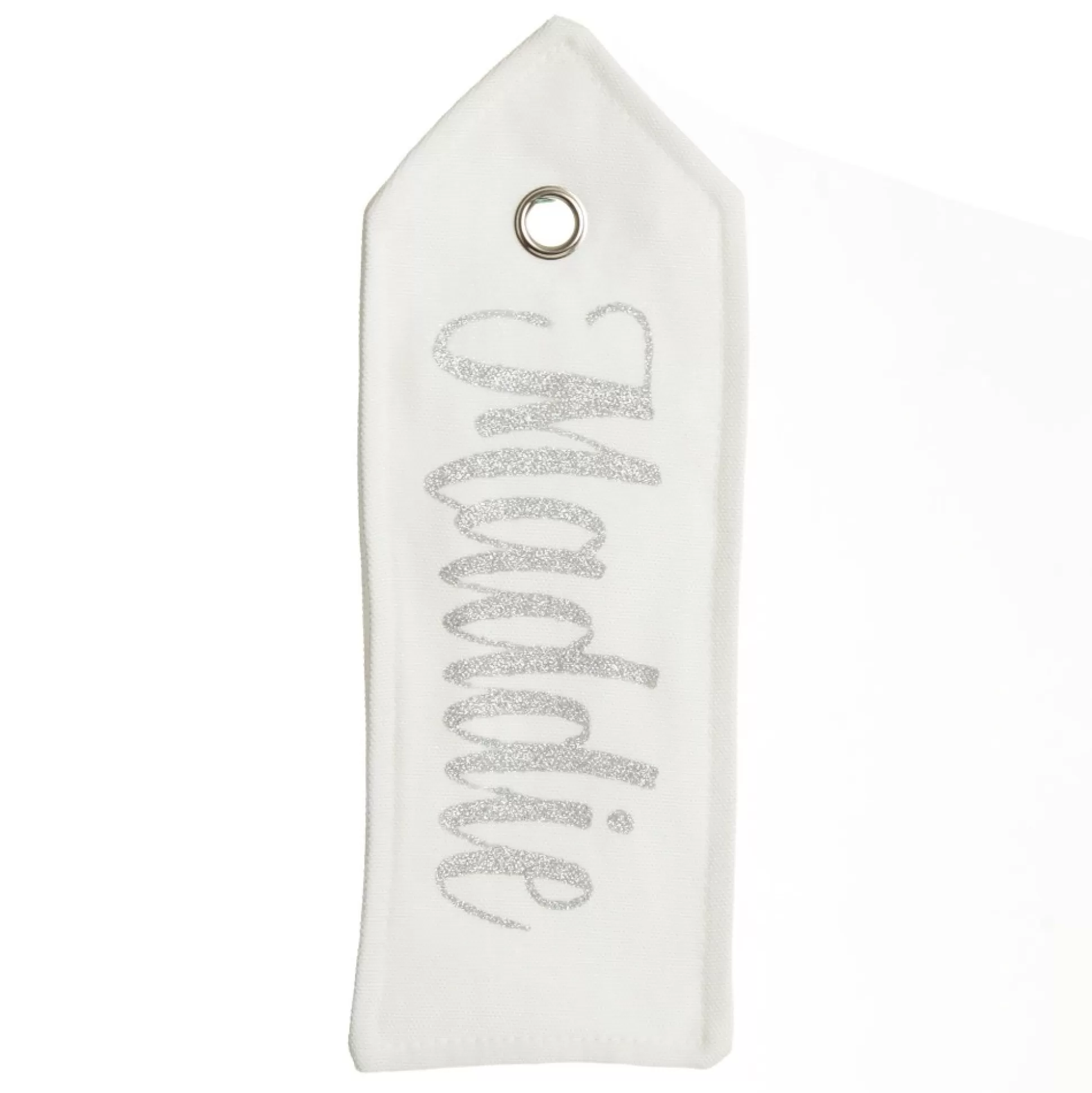 Personalised White Linen Santa Sack Tag Personalised Santa Sacks |