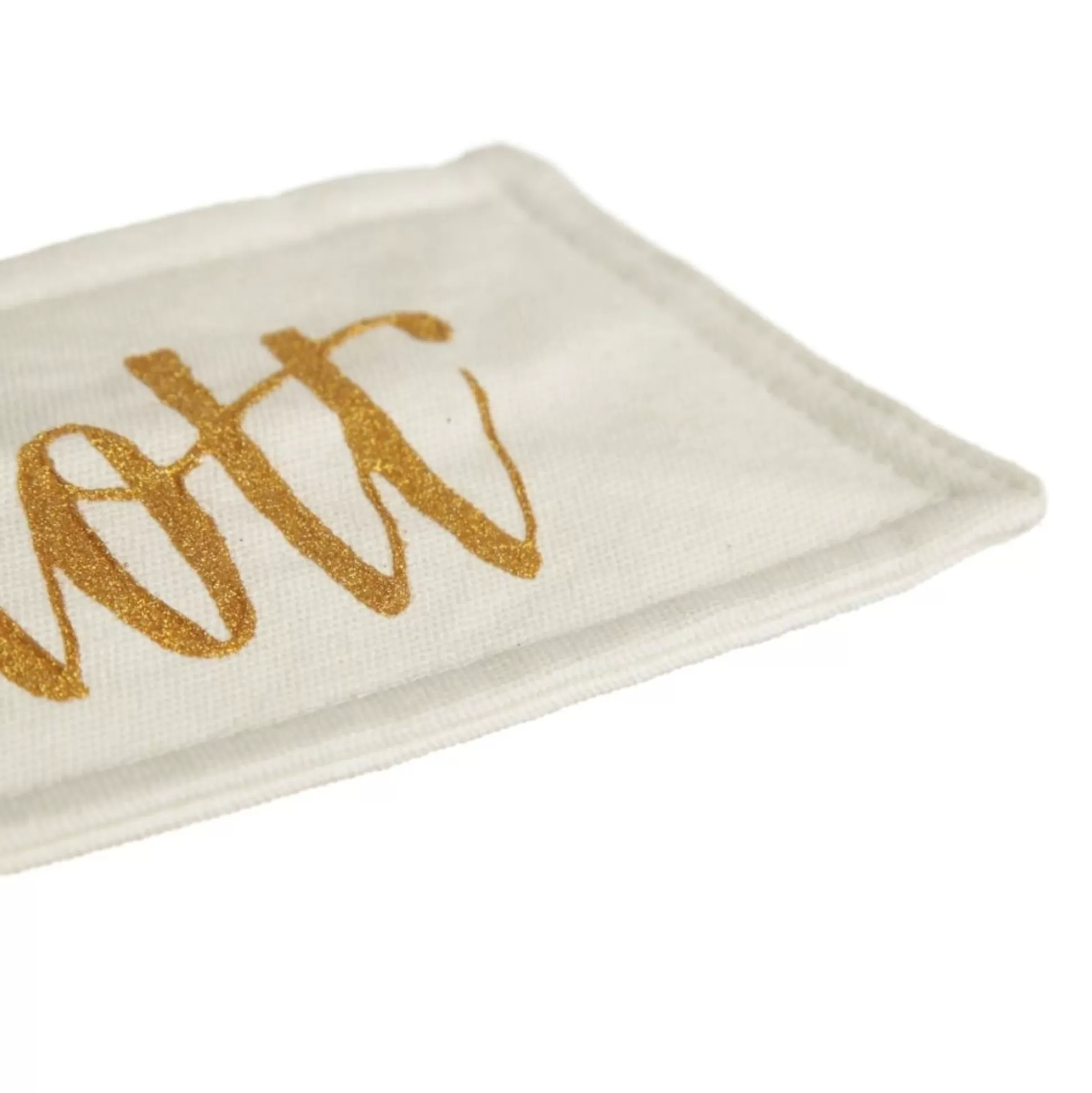 Personalised White Linen Santa Sack Tag Small Personalised Santa Sacks |