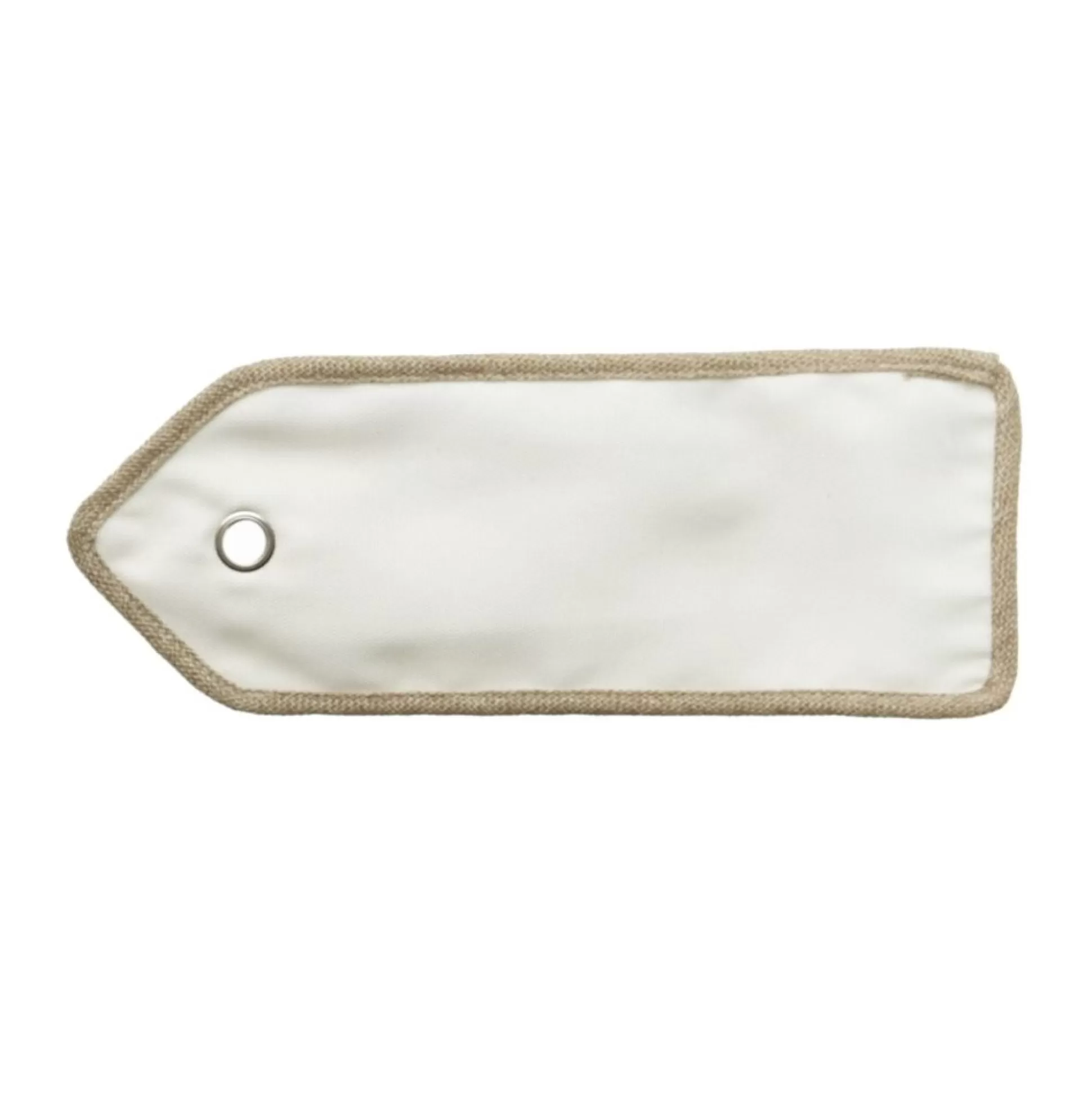 Personalised White Linen Santa Sack Tag with Burlap Piping Personalised Santa Sacks |