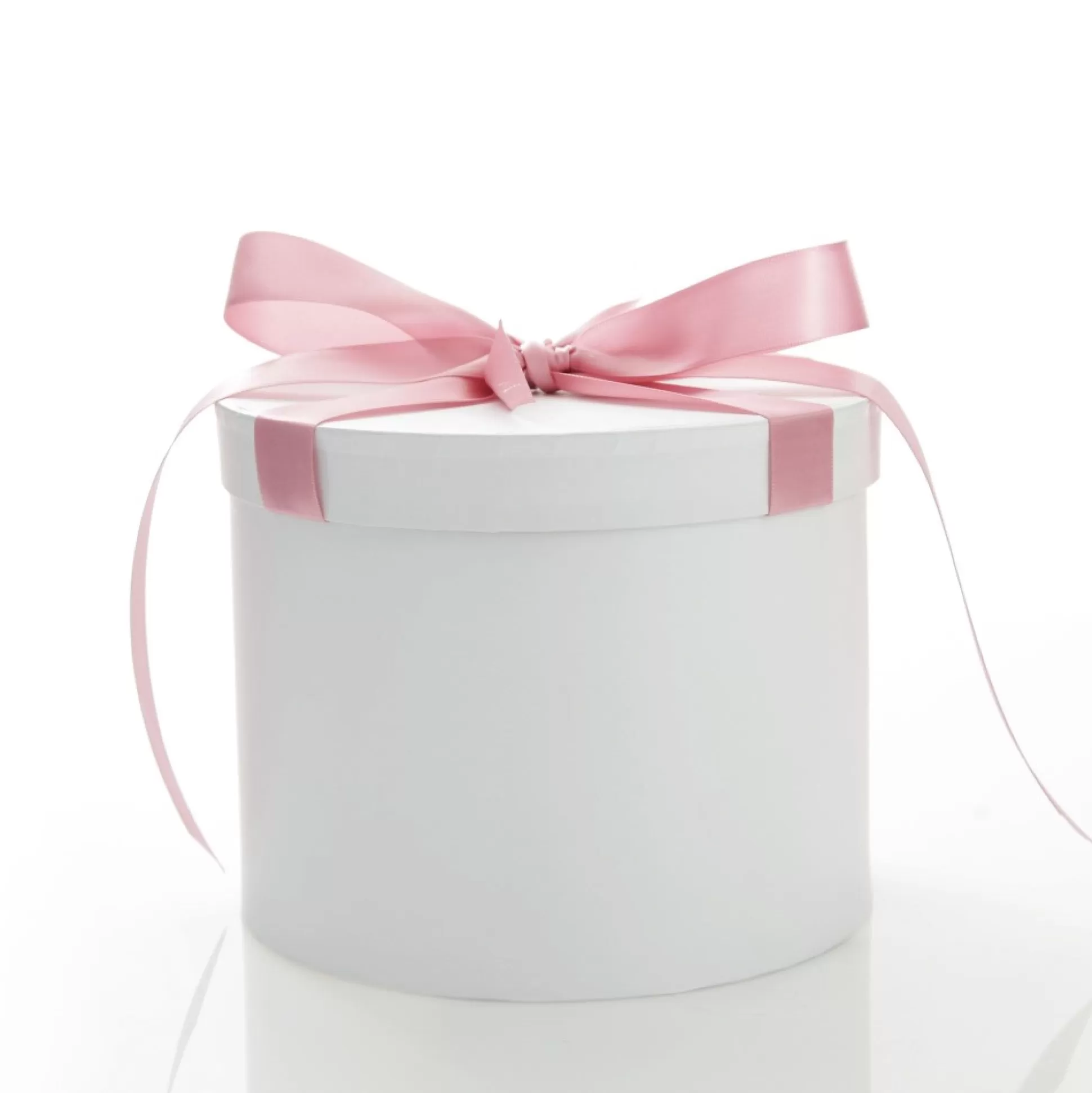 Personalised White Round Gift Box with Baby Pink Ribbon Bow Gift Wrap, Boxes, Bags & Tags |