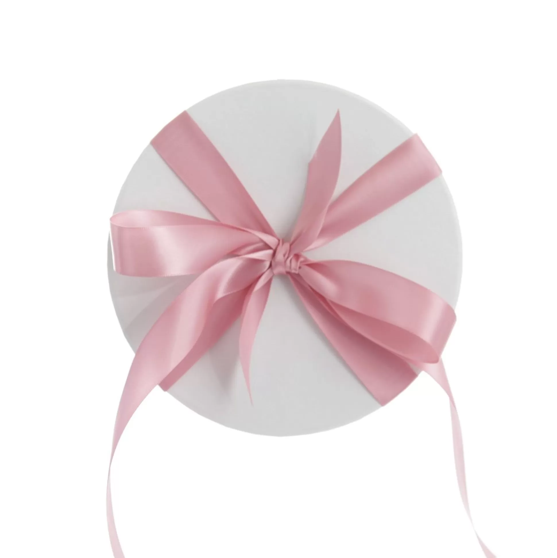 Personalised White Round Gift Box with Baby Pink Ribbon Bow Gift Wrap, Boxes, Bags & Tags |