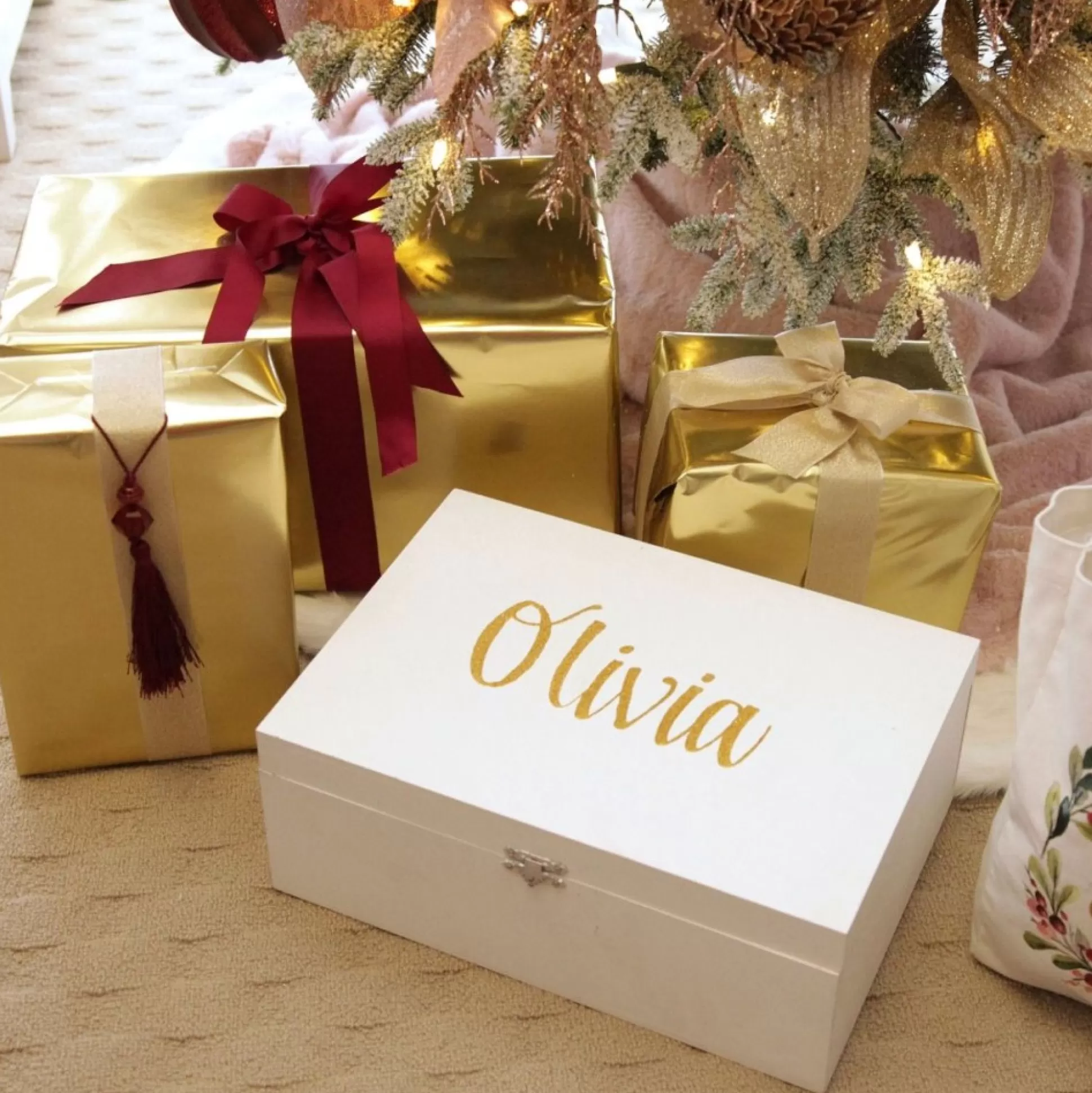 Personalised White Wooden Christmas Eve Box Gift Wrap, Boxes, Bags & Tags |