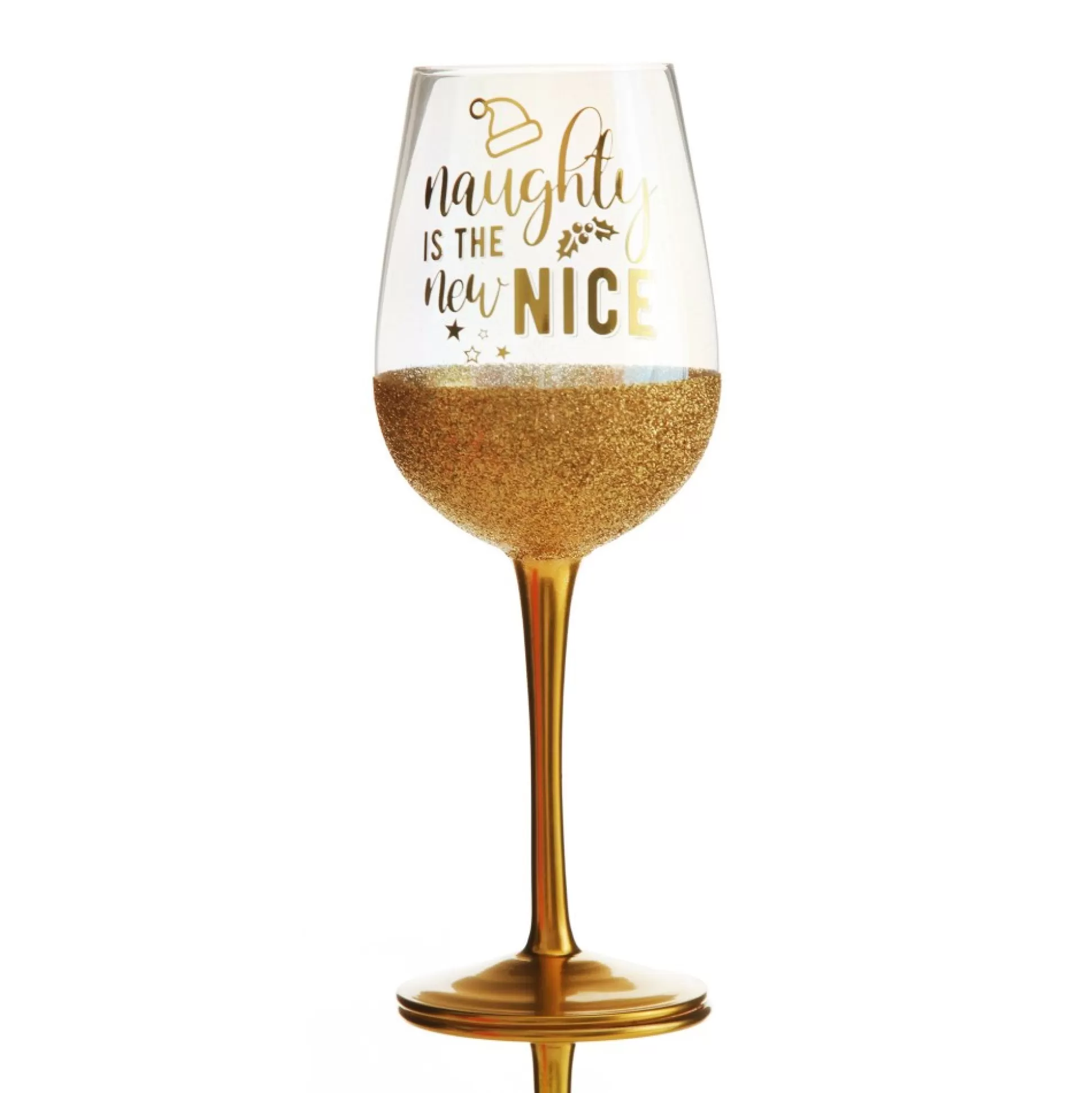 Personanlised Naughty is the New Nice Christmas Wine Glass Christmas Wine Glasses And Mugs |