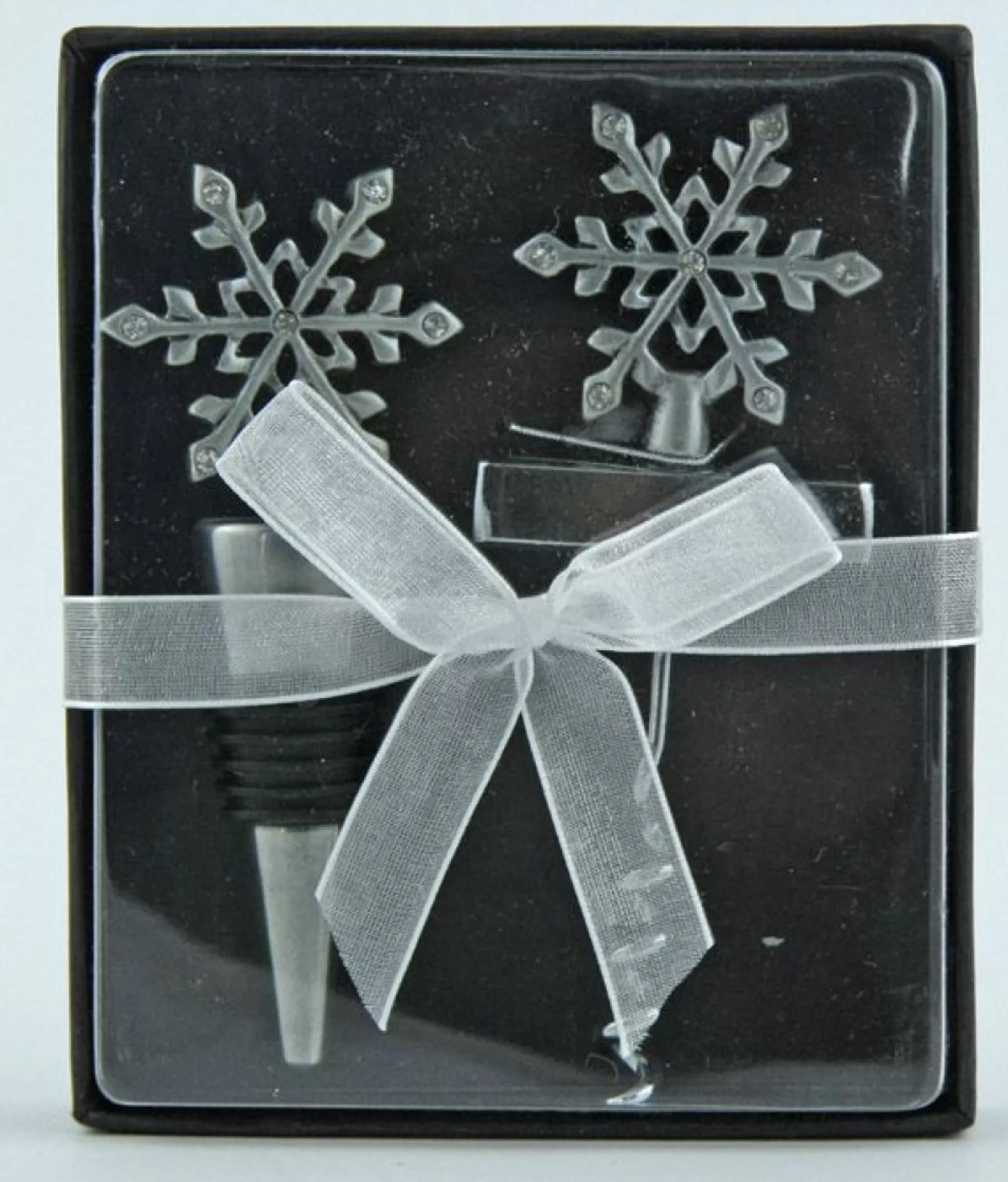Pewter Snowflake Corkscrew and Bottle Stopper Gift Set Christmas Gifts |