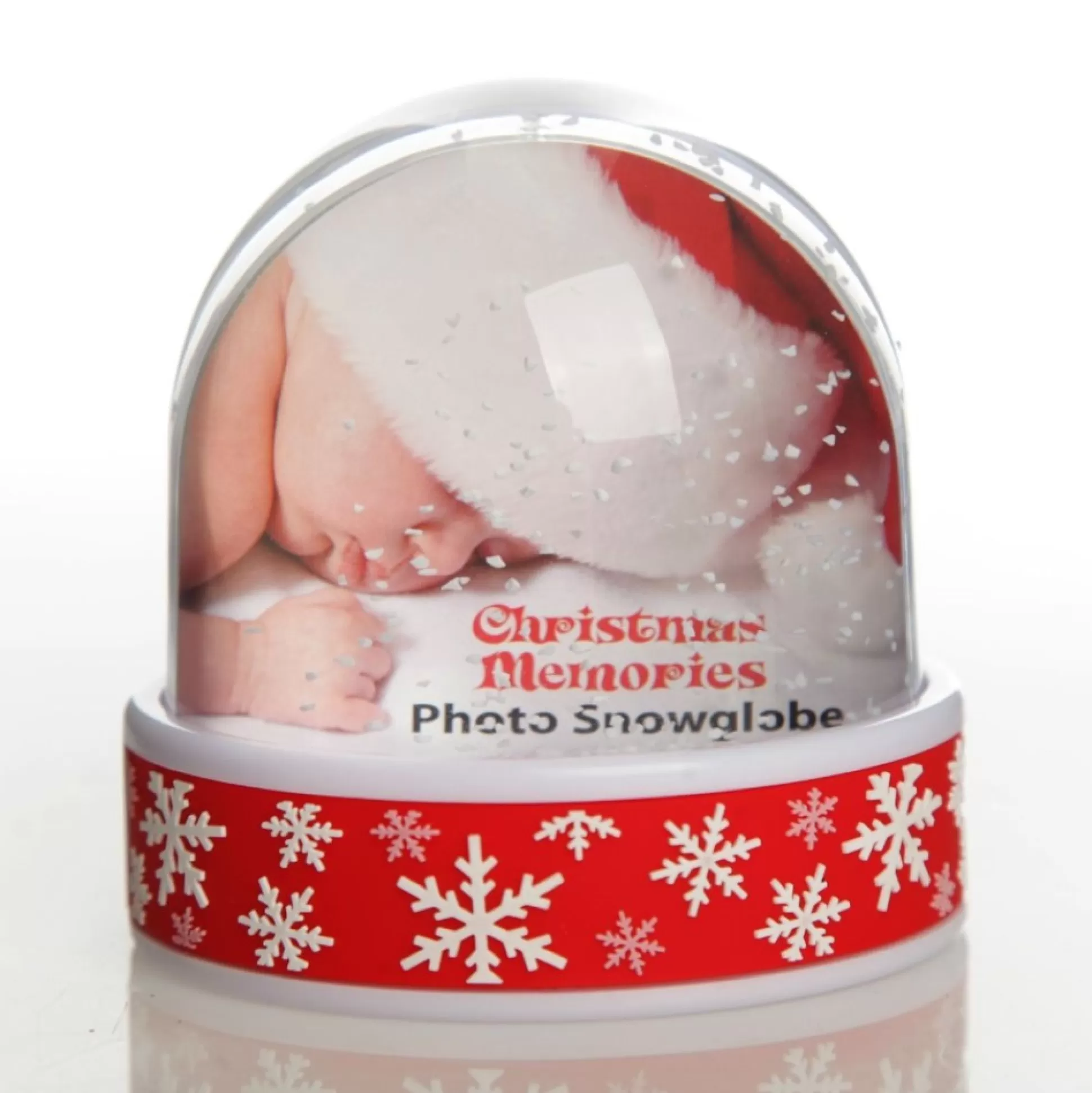 Photo Snow Dome - Red Snowflakes Christmas Snowglobes |