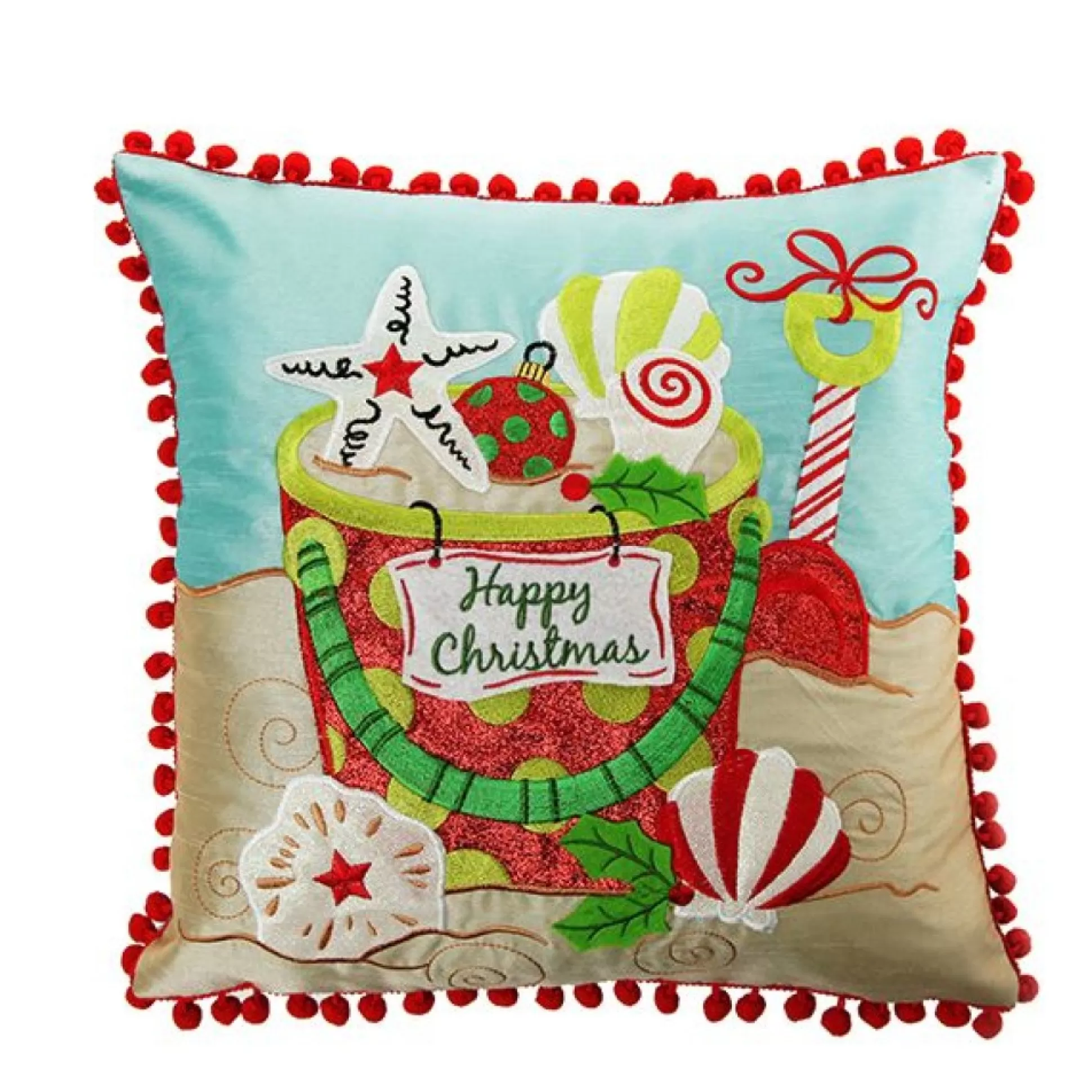 Pom Pom Beach Christmas Cushion Cover Christmas Cushions |