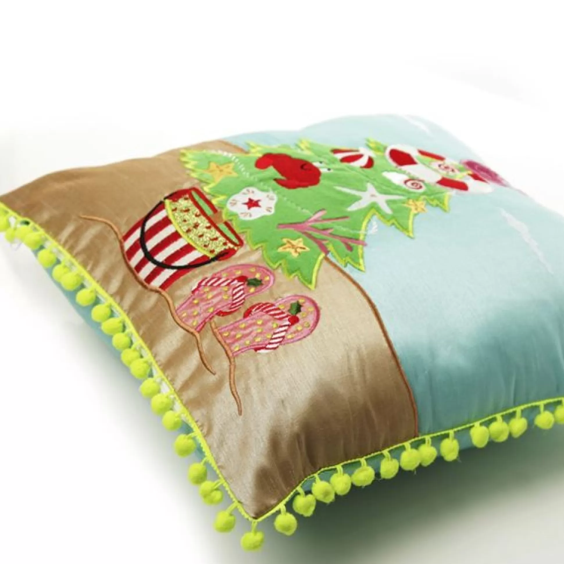 Pom Pom Beach Tree Christmas Cushion Cover Christmas Cushions |