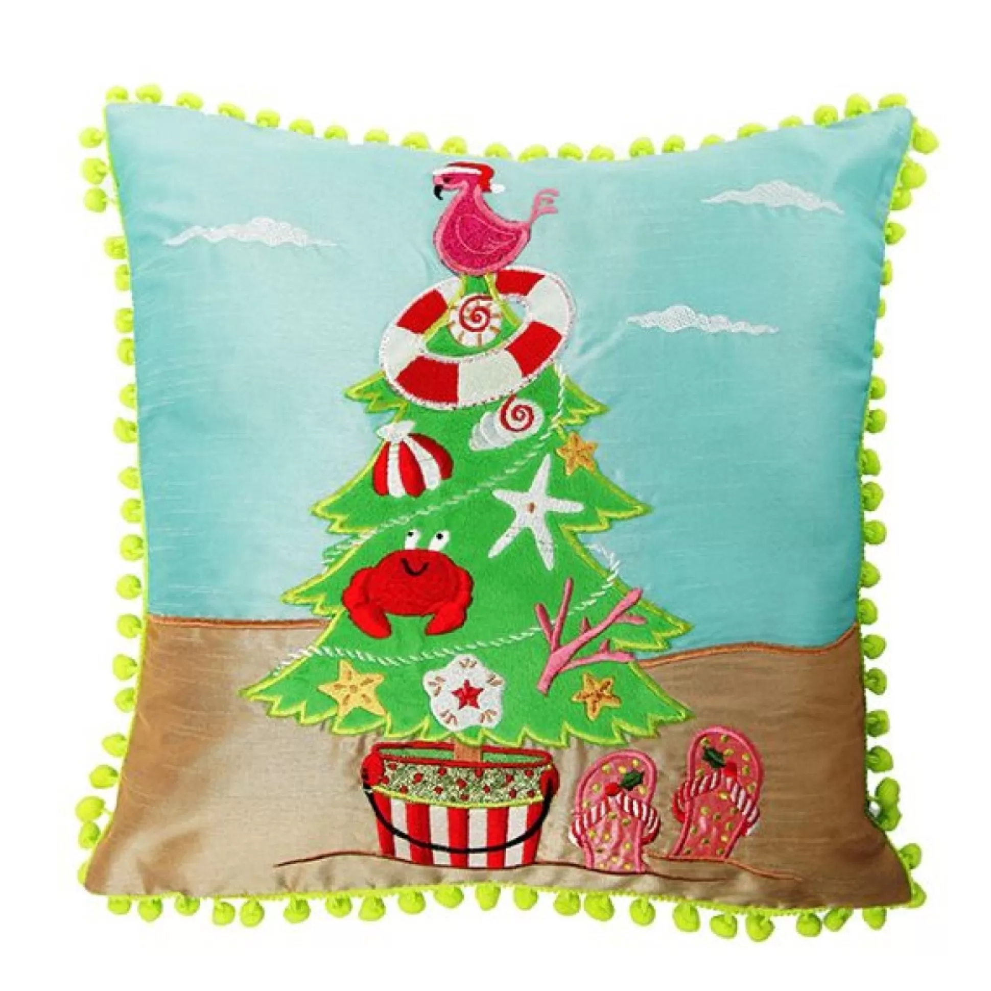 Pom Pom Beach Tree Christmas Cushion Cover Christmas Cushions |