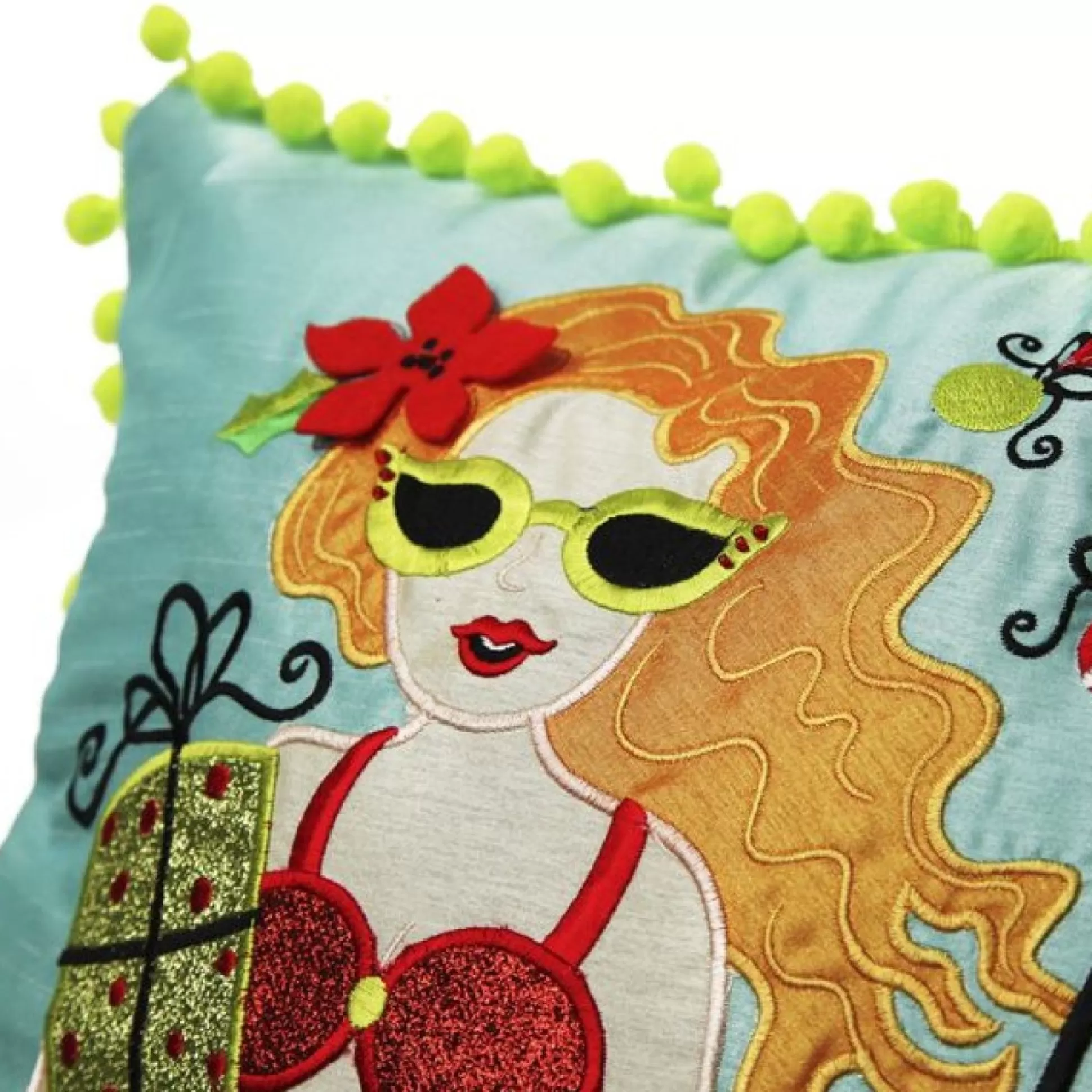 Pom Pom Mermaid Christmas Cushion Cover Christmas Cushions |