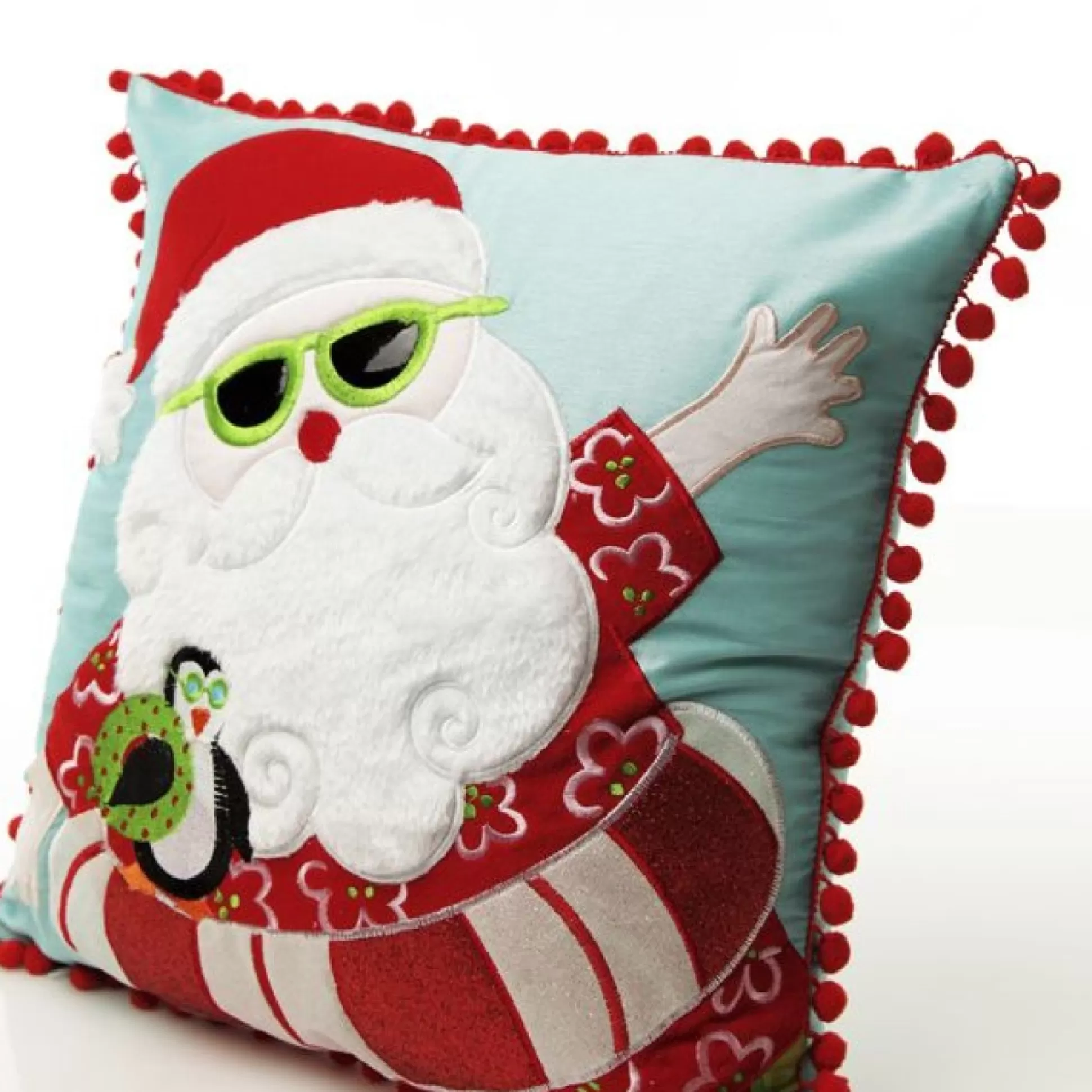 Pom Pom Santa Christmas Cushion Cover Christmas Cushions |