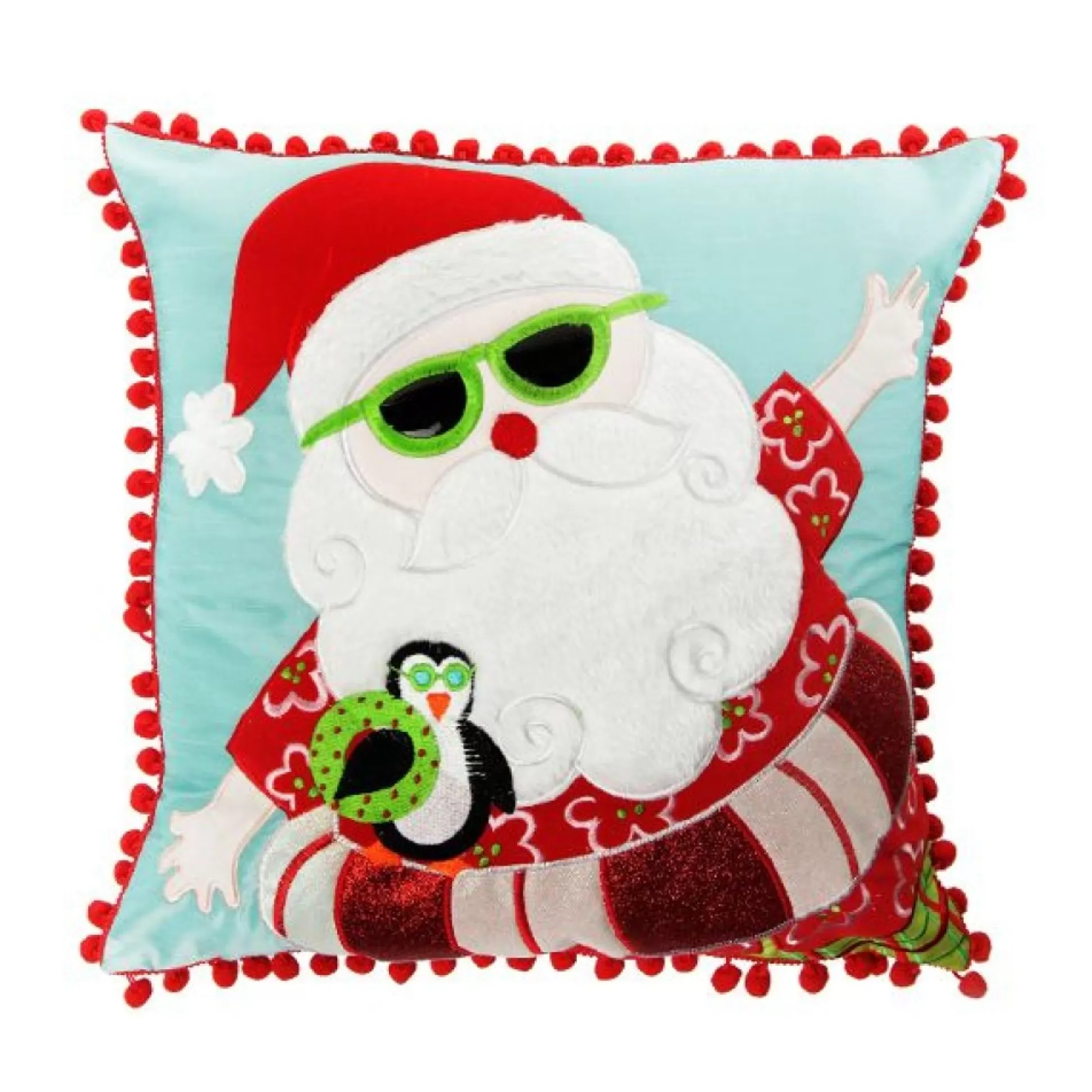 Pom Pom Santa Christmas Cushion Cover Christmas Cushions |