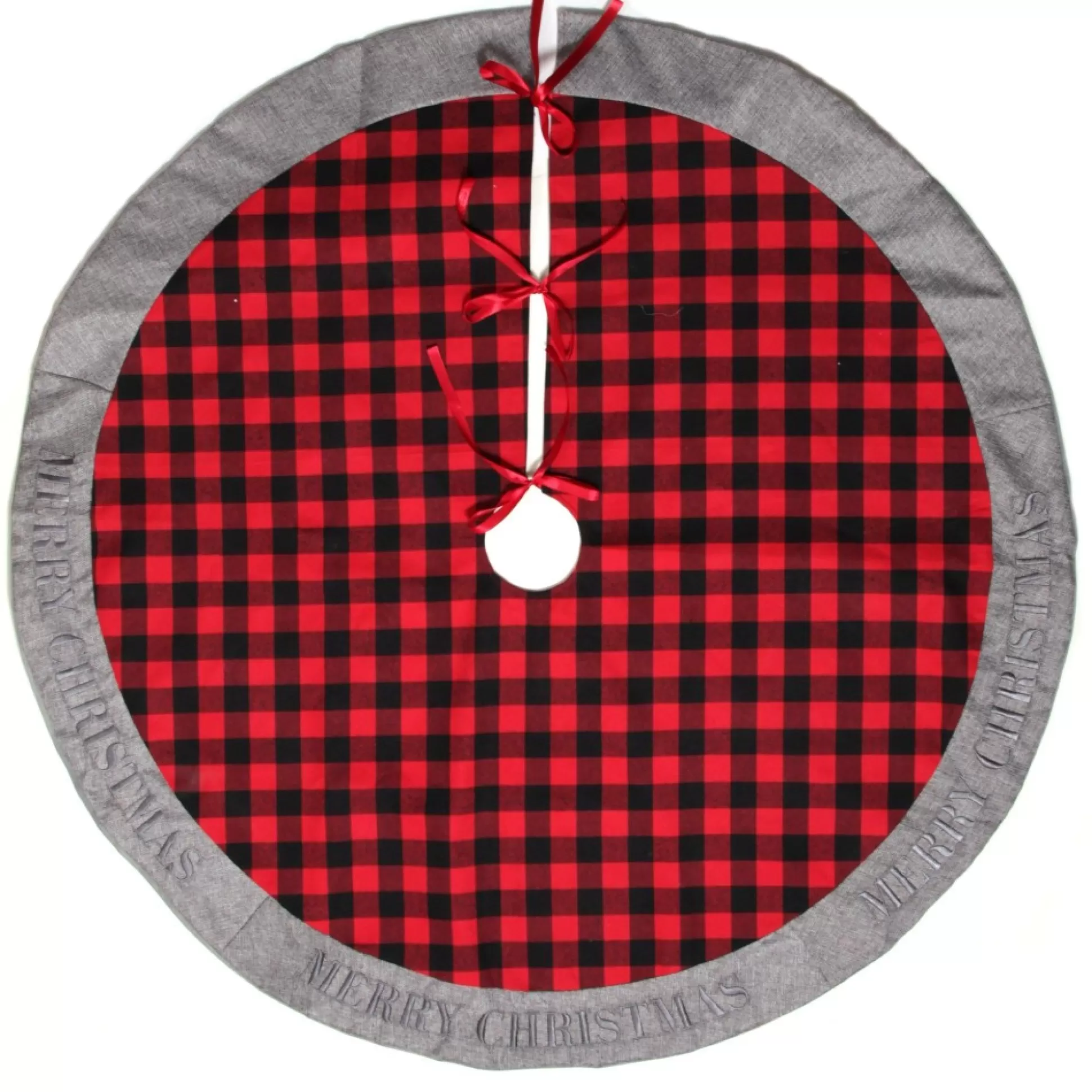 Red and Black Buffalo Check Christmas Tree Skirt Christmas Tree Skirts |