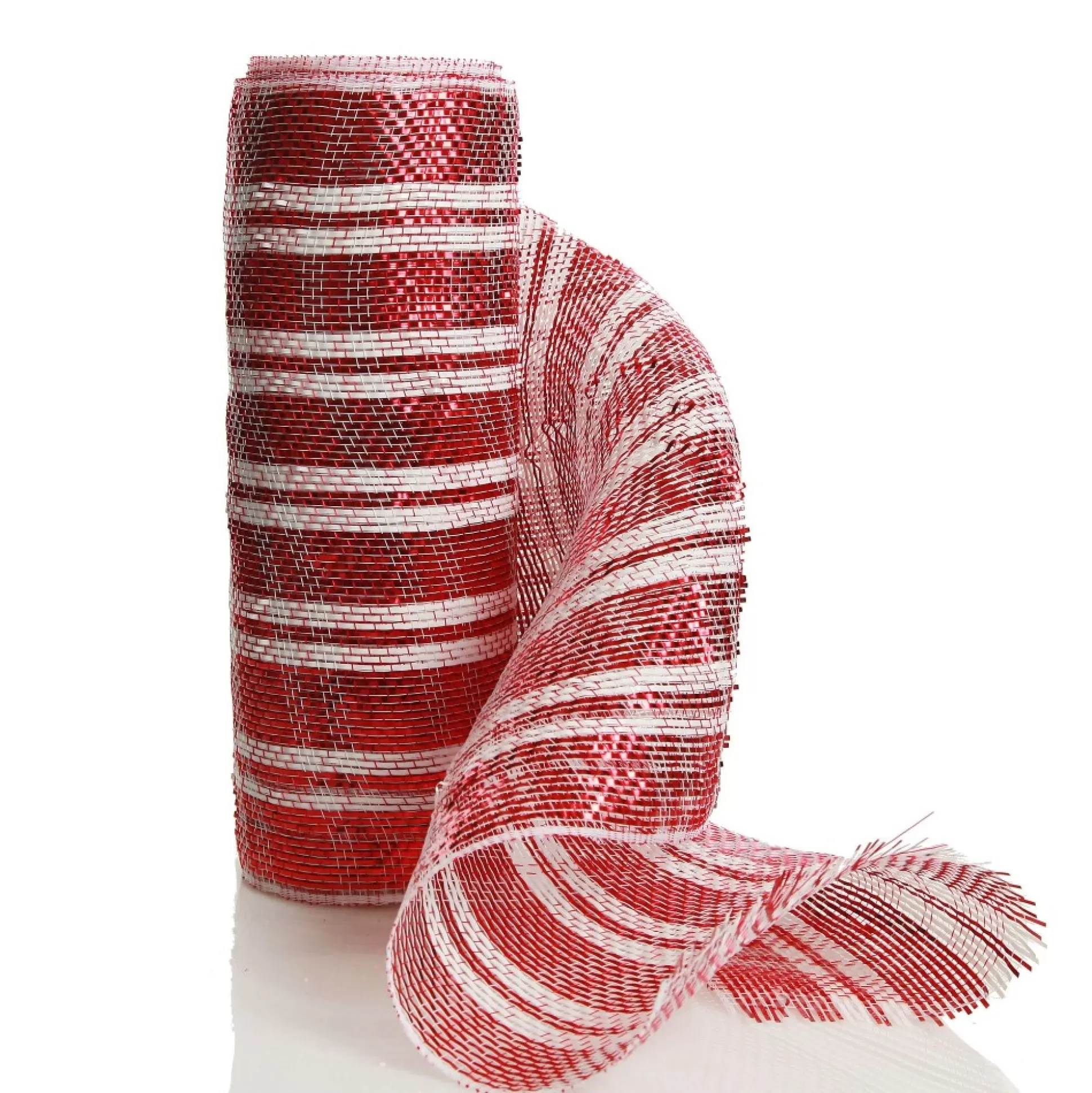 Red and White Stripe Decomesh Roll Decomesh |