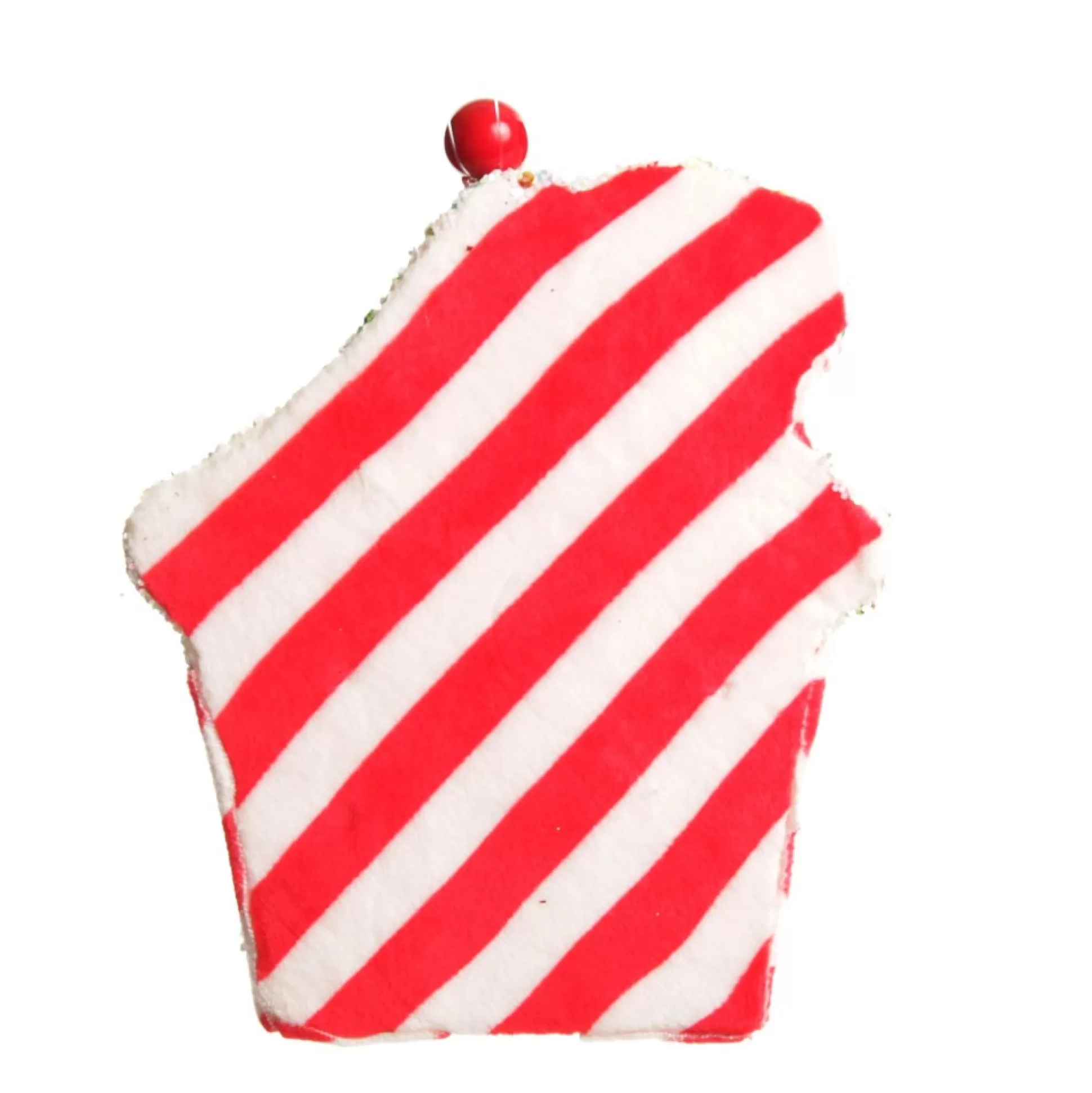 Red and White Striped Velvet Christmas House Tree Decoration Christmas Tree Decorations |