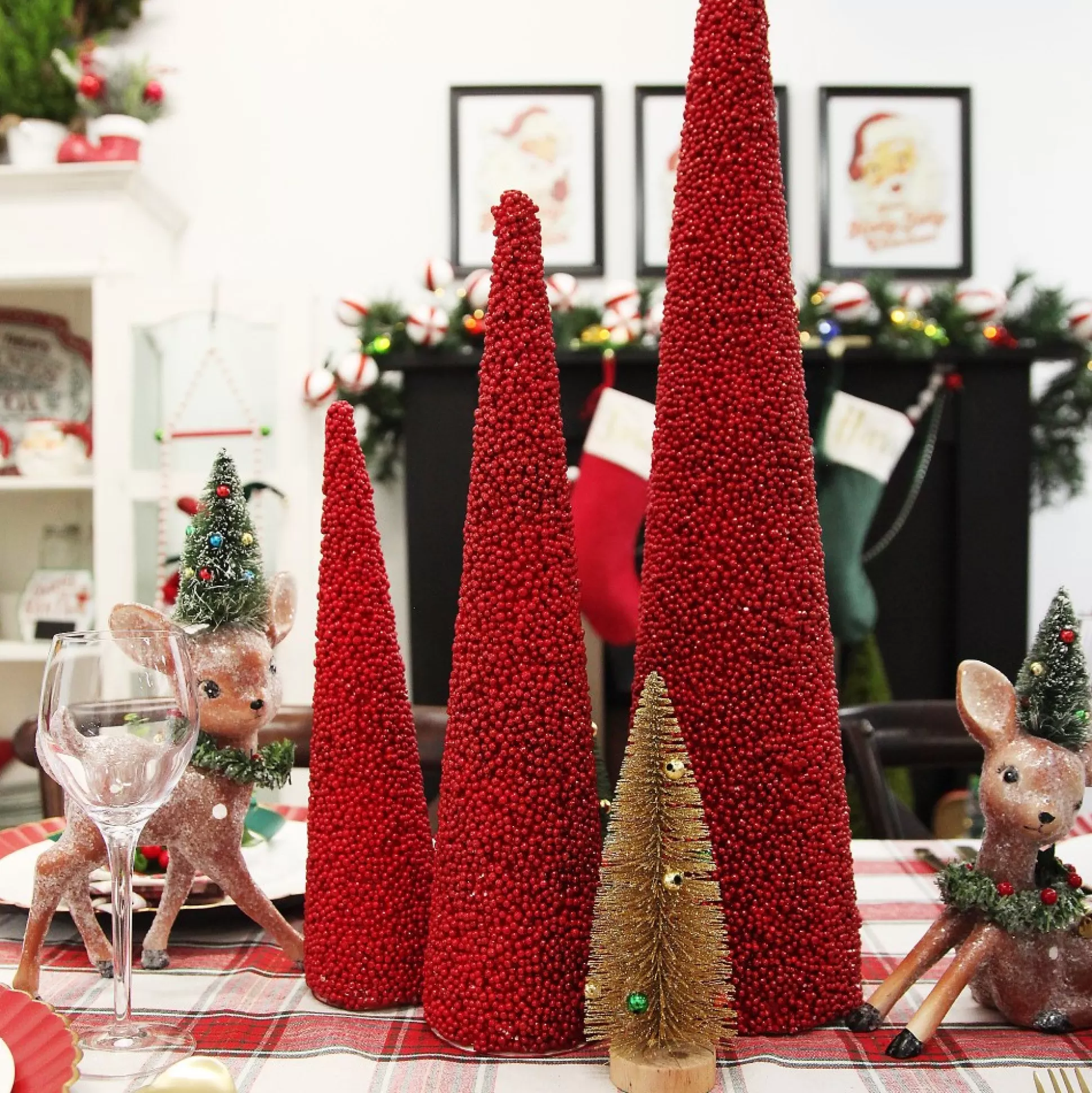 Red Berry Cone Table Top Christmas Tree Table Top Christmas Trees |