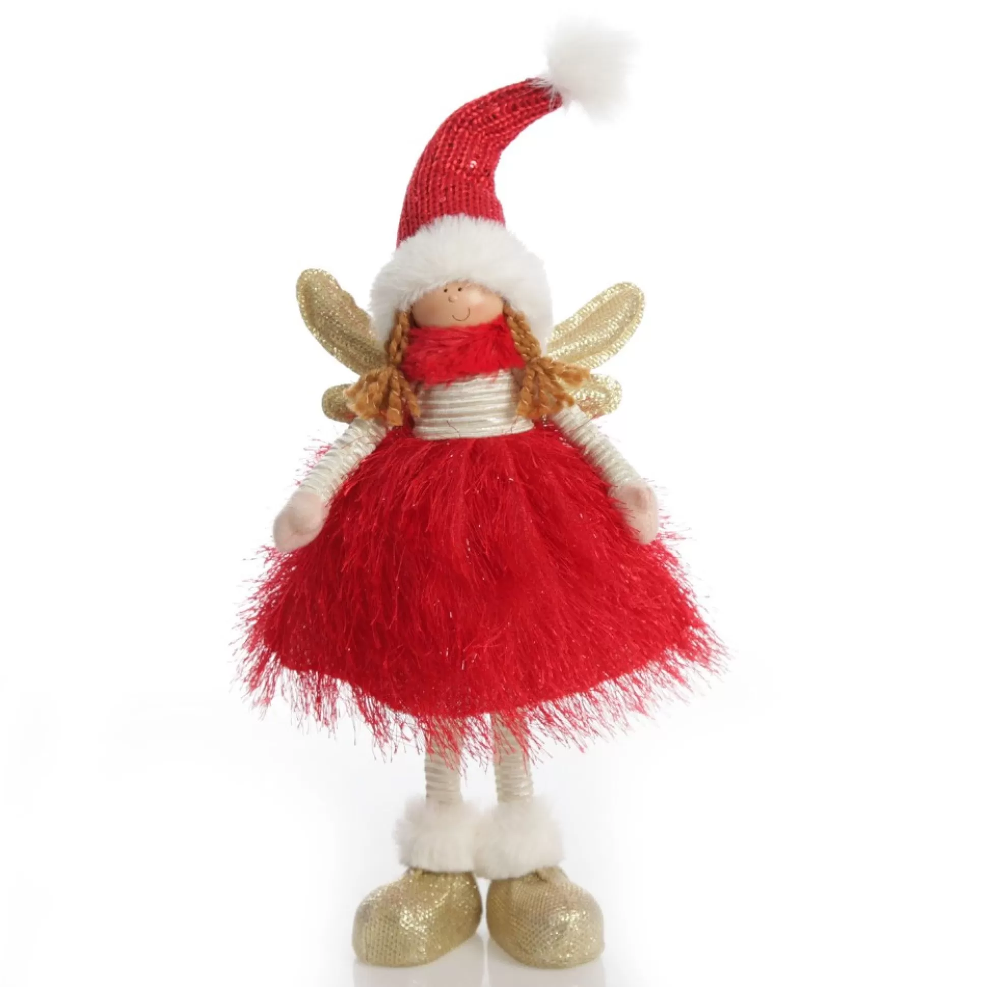 Red Dress Fabric Standing Angel Christmas Angels |