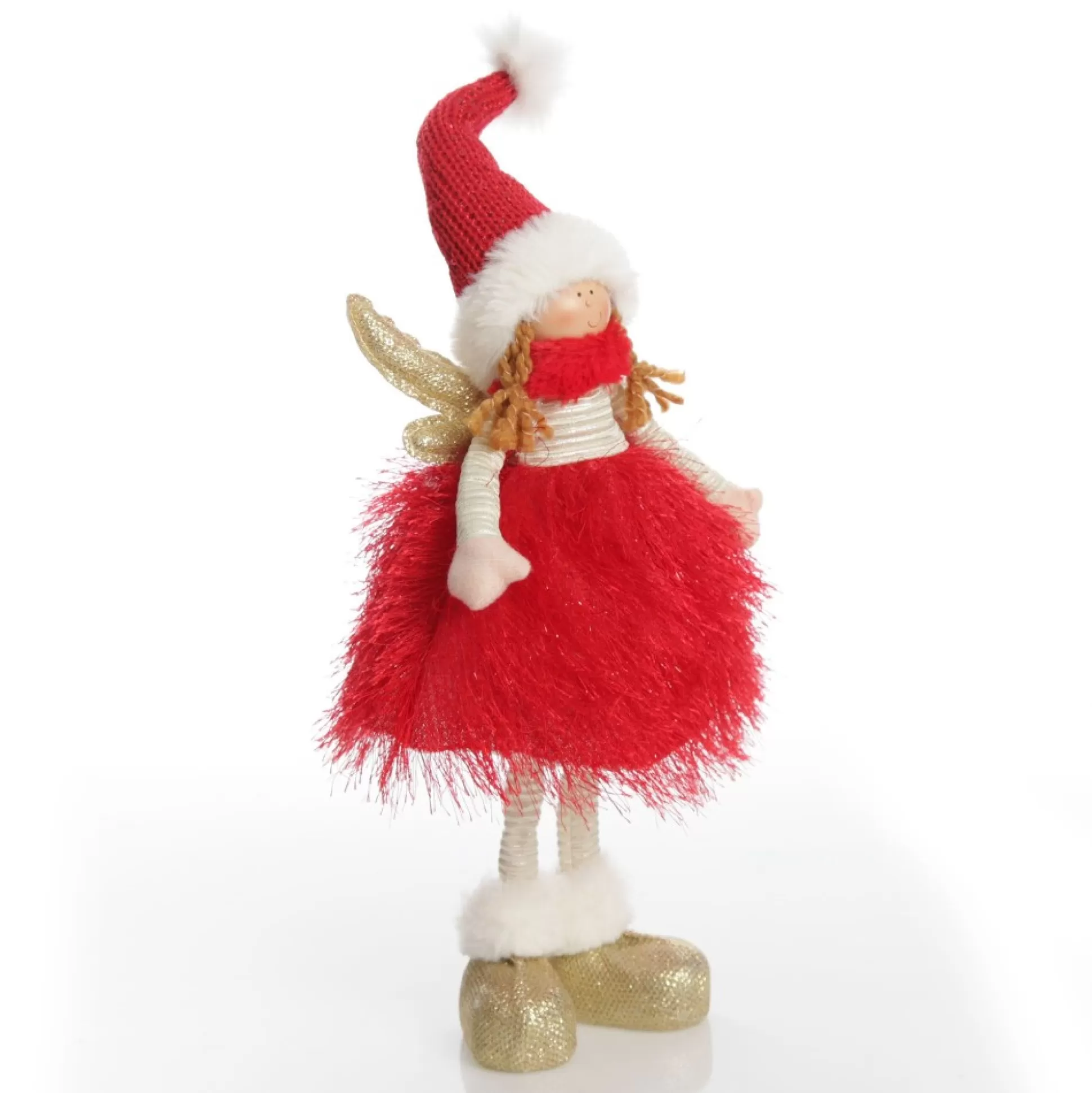 Red Dress Fabric Standing Angel Christmas Angels |