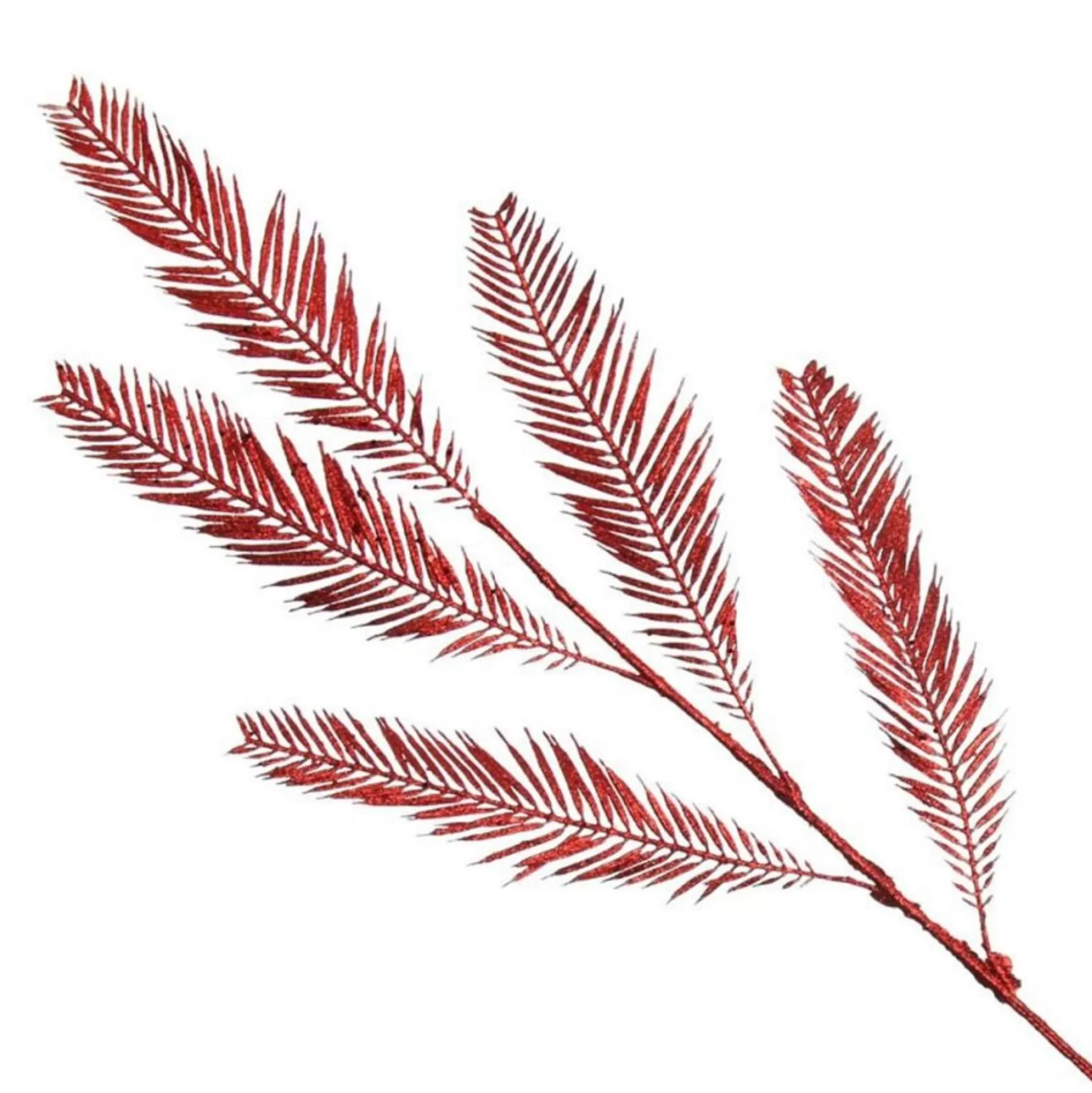 Red Glitter Feather Spray Christmas Sprays |