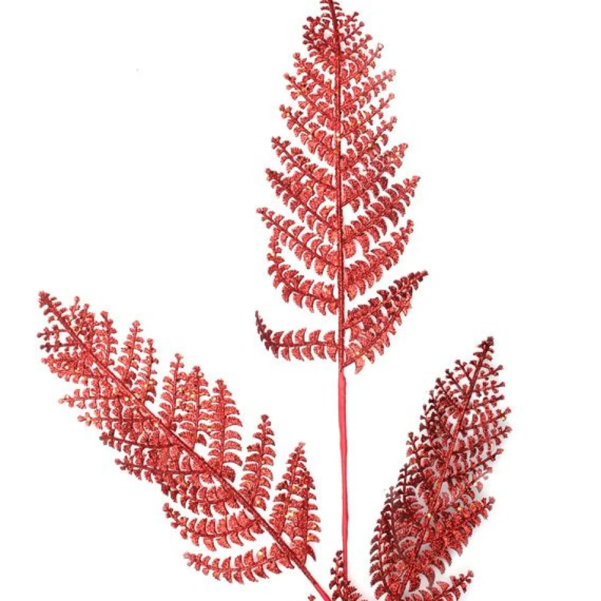 Red Glitter Fern Spray Christmas Sprays |