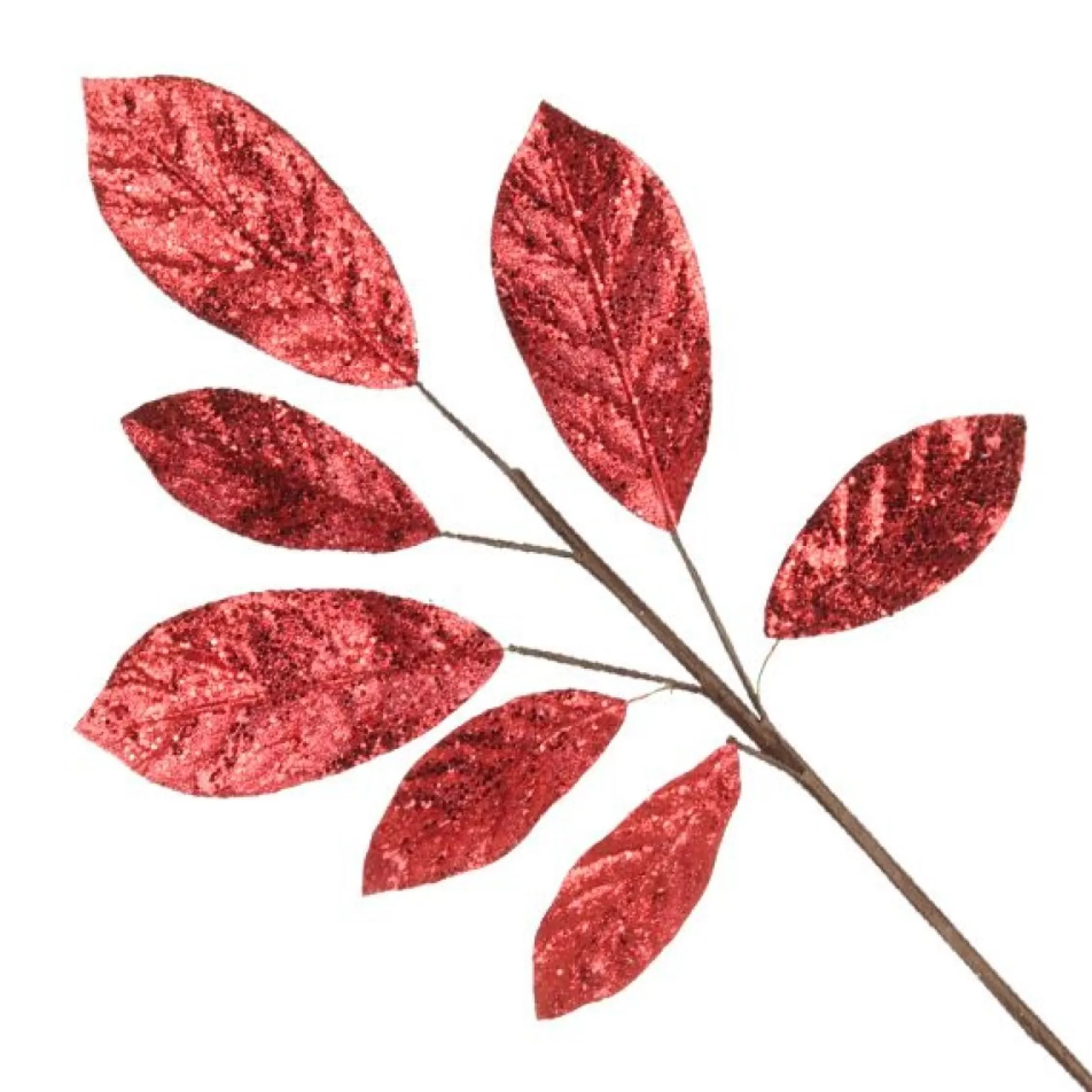 Red Glitter Leaf Spray Christmas Sprays |