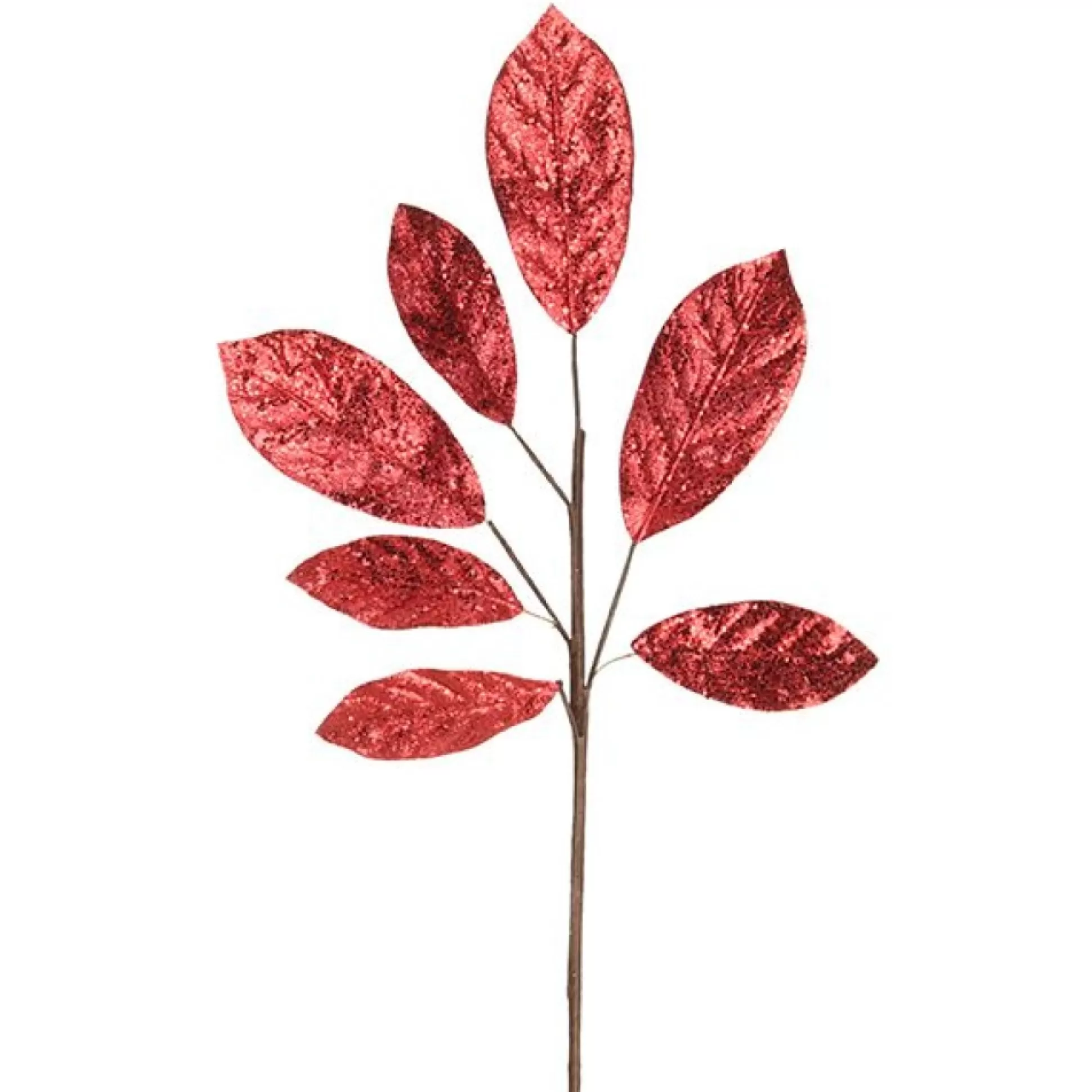 Red Glitter Leaf Spray Christmas Sprays |