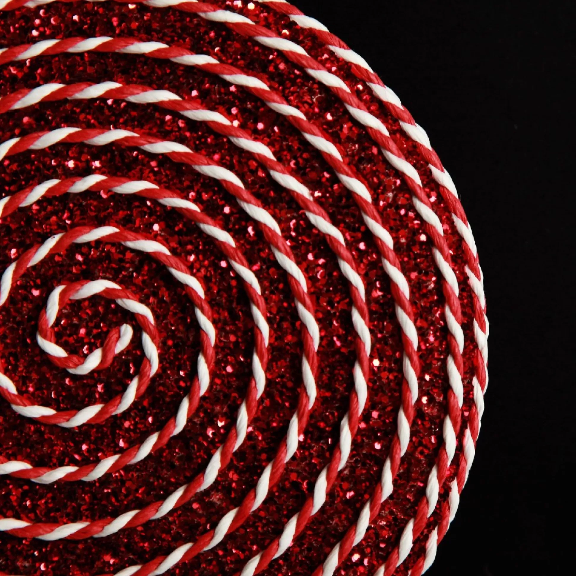 Red Glitter with Twine Lollipop Christmas Decoration Christmas Tree Decorations |