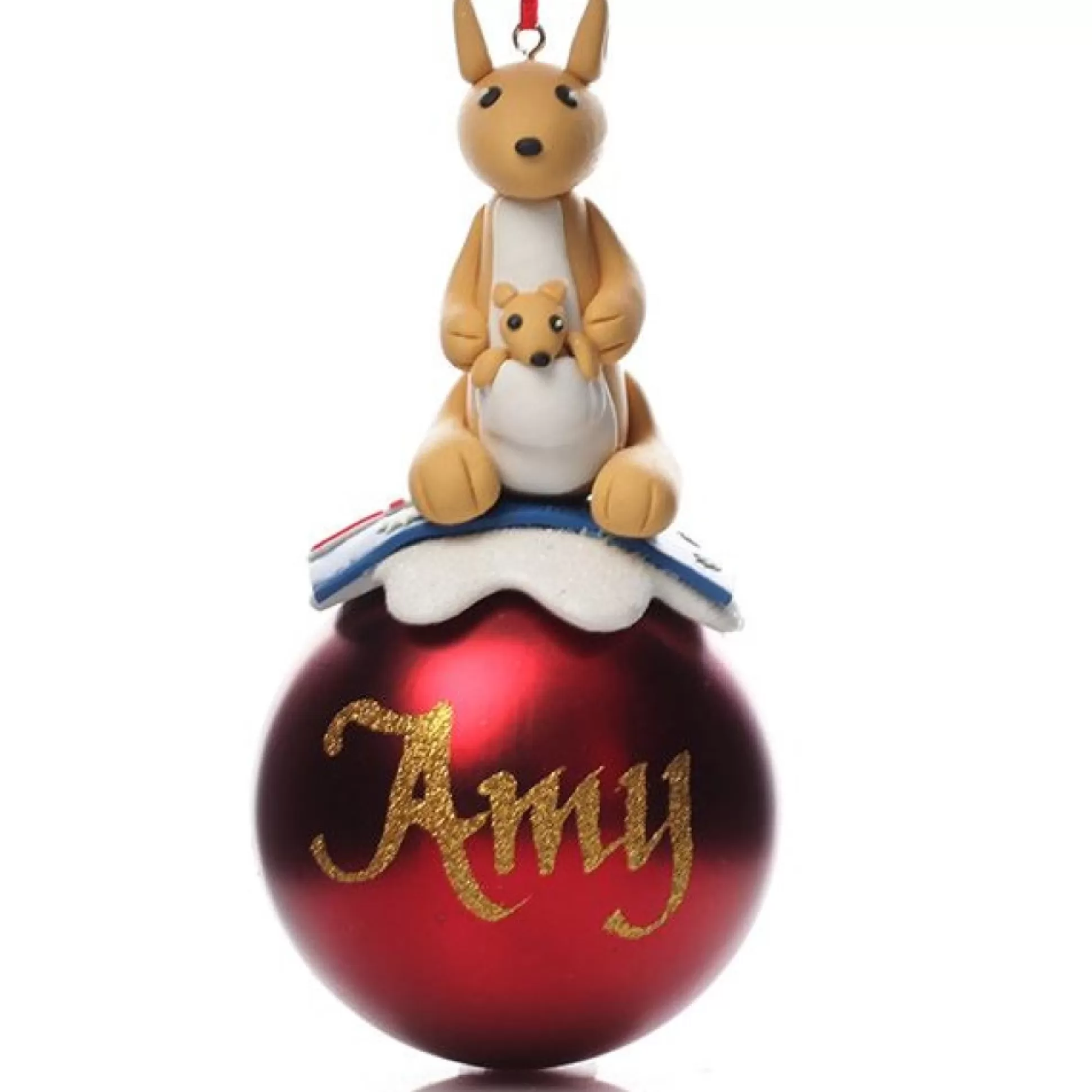 Red Kangaroo Christmas Character Bauble Personalised Baubles |